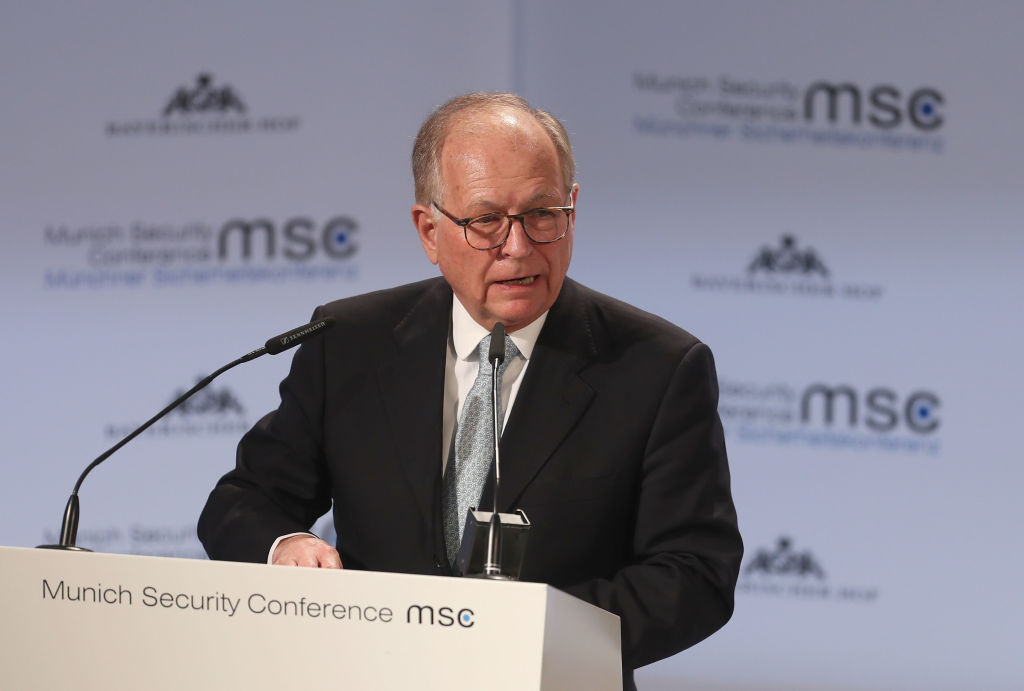 Wolfgang Ischinger, Chairman of the Munich Security Conference (MSC), gives a speech during the 55th Munich Security Conference on February 16, 2019 in Munich, Germany. (Alexandra Beier&mdash;Getty Images)