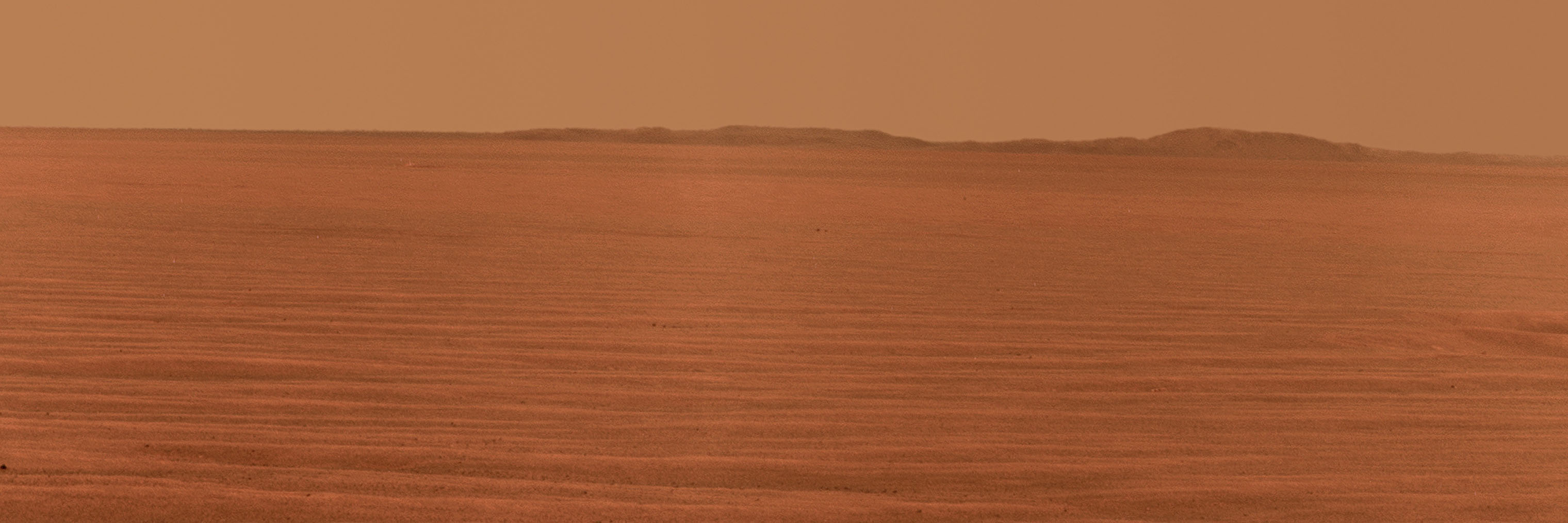 Opportunity used its panoramic camera to record this eastward horizon view on Oct. 31, 2010, its 2,407th Martian day, or sol, of the rover's work on Mars. (UIG via Getty Images)