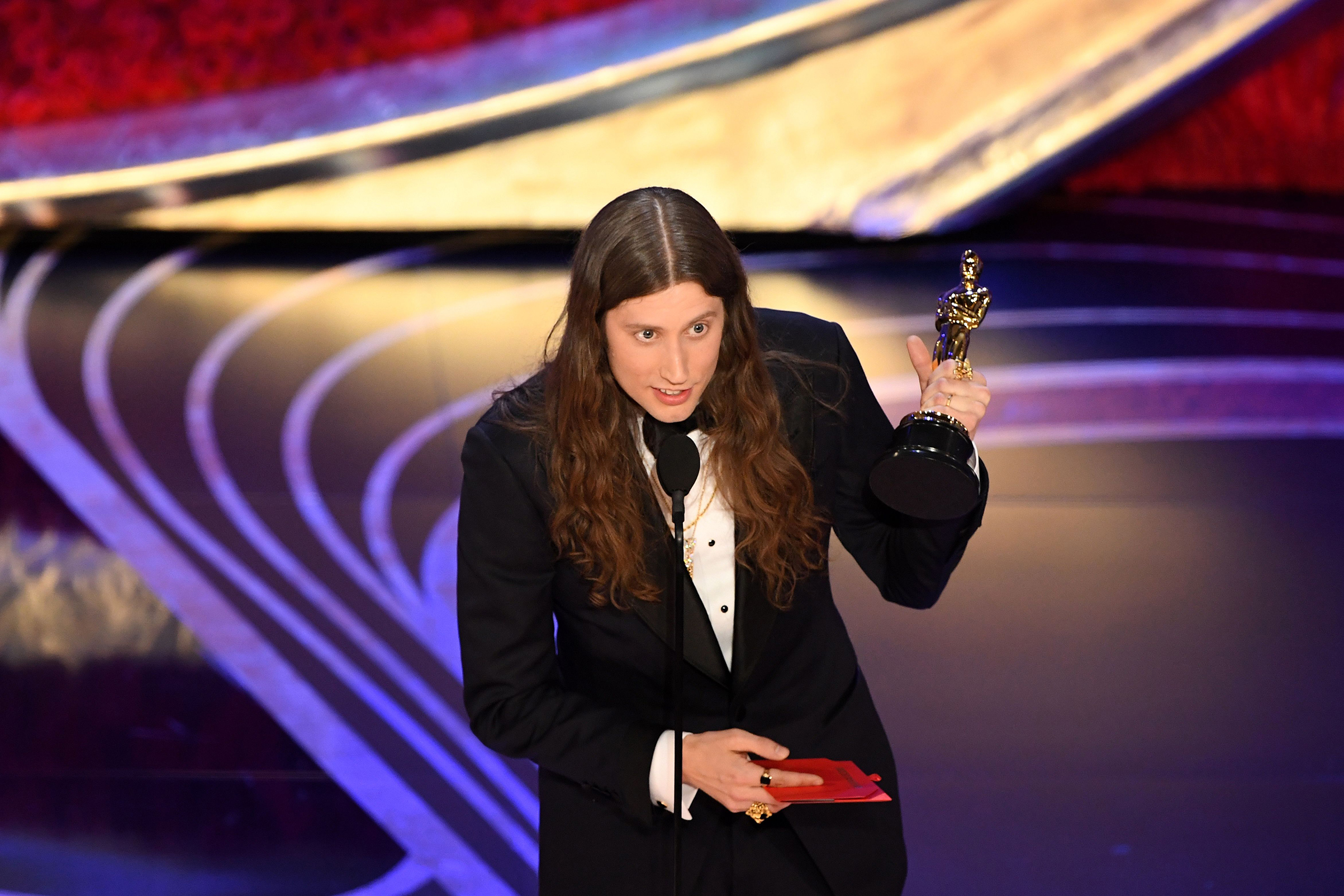 Best Original Score nominee for "Black Panther" composer Ludwig Goransson accepts the award for Best Original Score during the 91st Annual Academy Awards at the Dolby Theatre in Hollywood, California on Feb. 24, 2019. (VALERIE MACON—AFP/Getty Images)