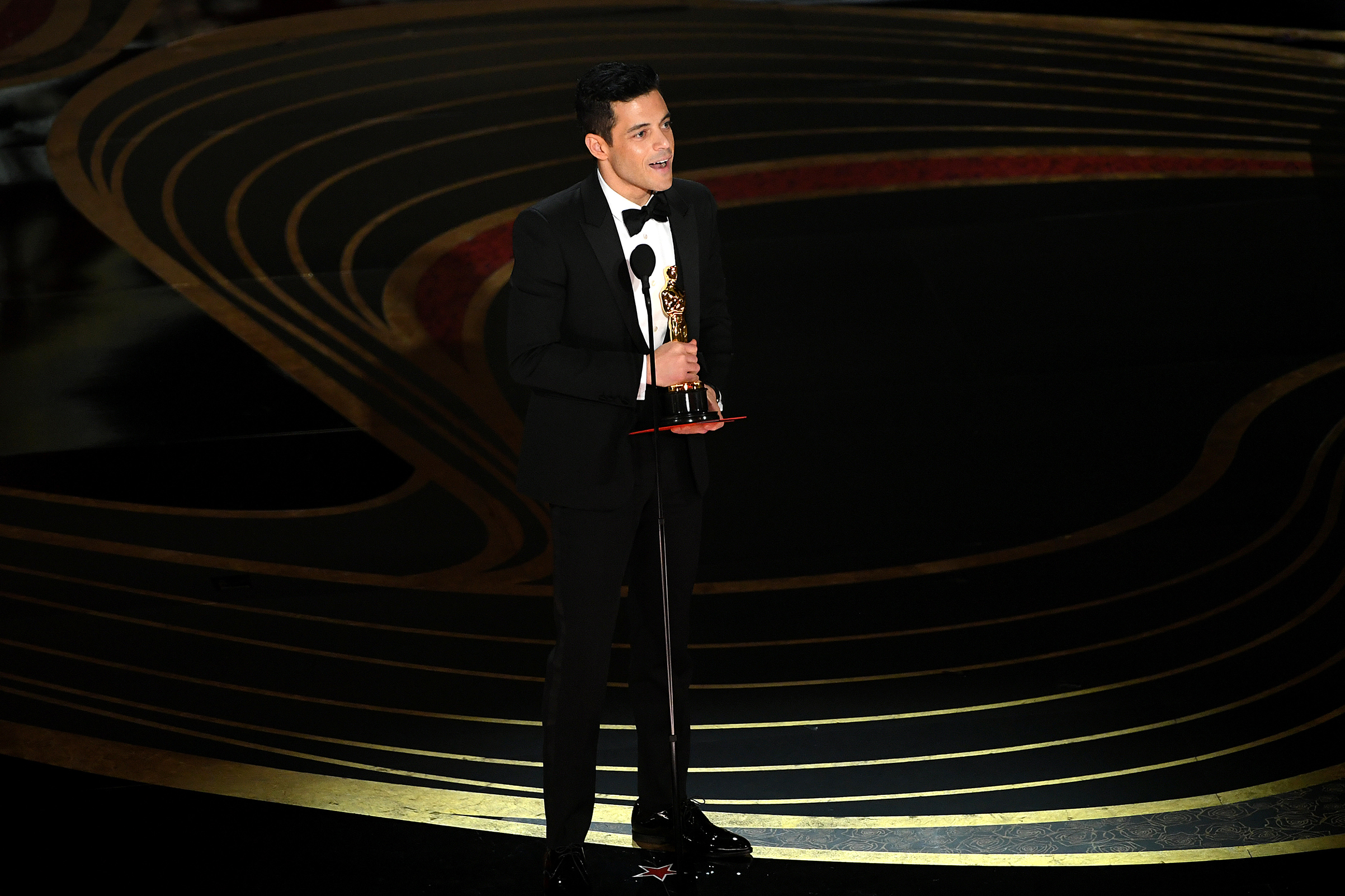 Rami Malek accepts the Actor in a Leading Role award for 'Bohemian Rhapsody' onstage during the 91st Annual Academy Awards at Dolby Theatre on Feb. 24, 2019. (Kevin Winter—Getty Images)