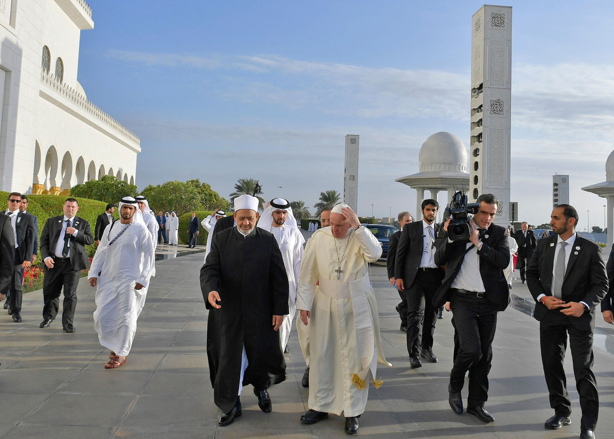 Pope Francis with Ahmed el-Tayeb, the Grand Imam of al-Azhar, at an Abu Dhabi mosque on Feb. 4