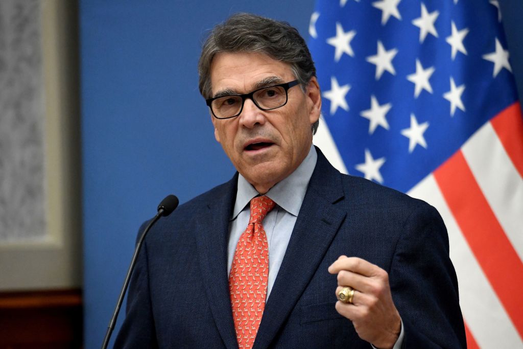 US Energy Secretary Rick Perry speaks in Budapest on November 13, 2018. (ATTILA KISBENEDEK&mdash;AFP/Getty Images)