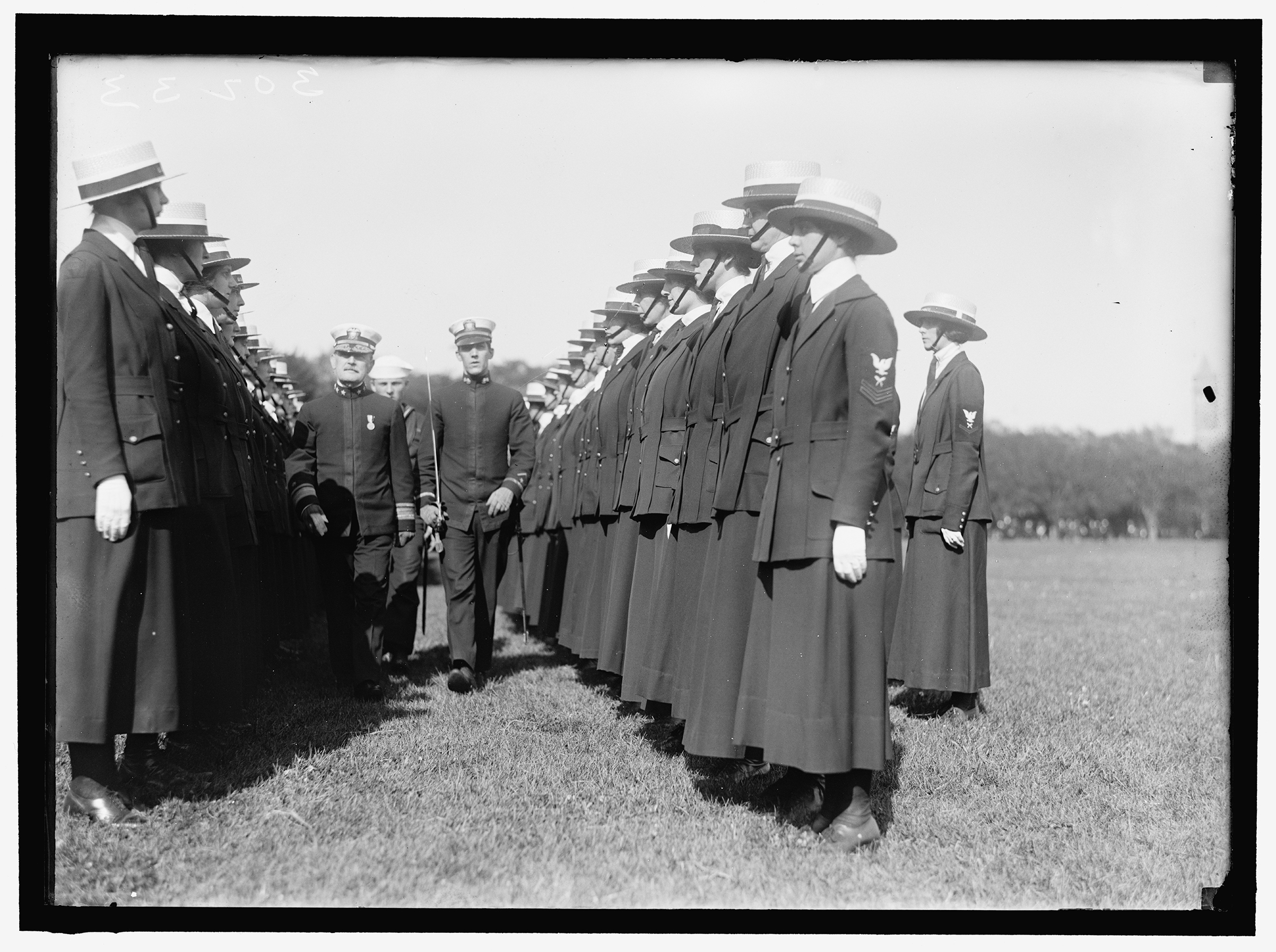 A group of Yeomanettes at an inspection in 1919 (Harris &amp; Ewing—Library of Congress)