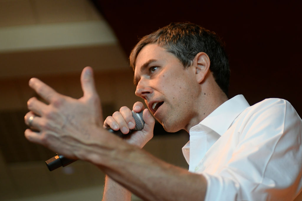 Beto O'Rourke gives a speech during a campaign stop in State College, PA on March 19, 2019. (Bastiaan Slabbers—NurPhoto/Getty Images)