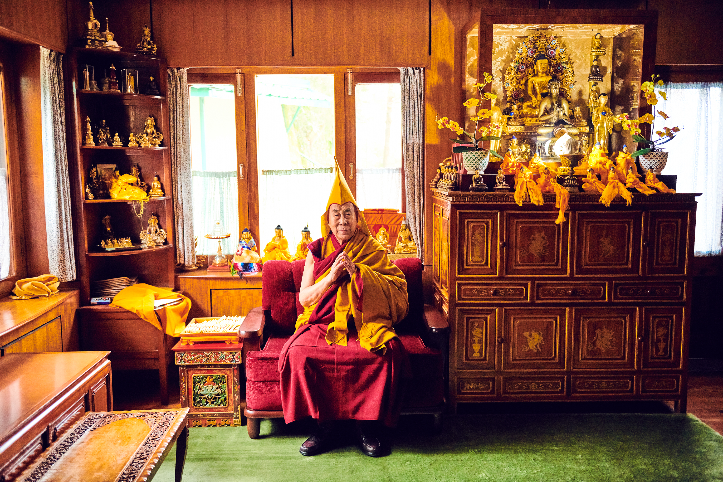 The Dalai Lama in Dharamsala in February. (Ruven Afanador for TIME)