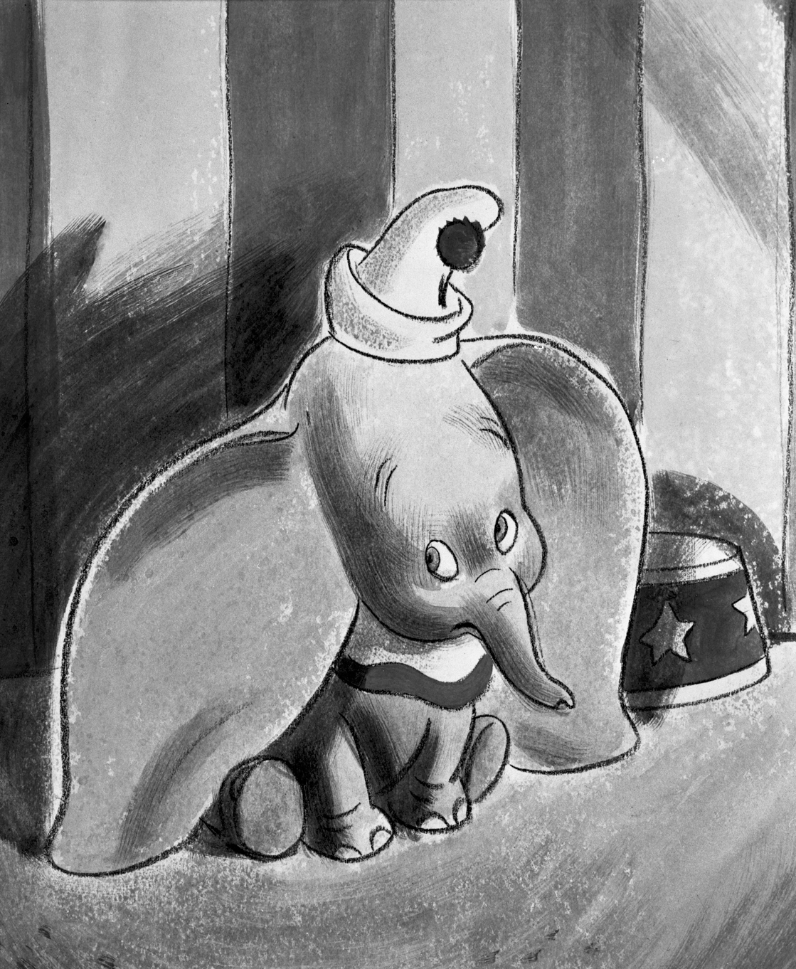 The sketch of Dumbo that almost ran on the cover of Time in 1941. (© Disney)
