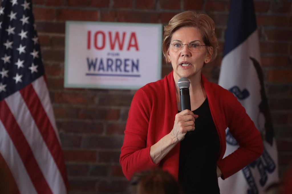 Sen. Elizabeth Warren (D-MA) speaks at a campaign rally at the Stone Cliff Winery on March 1, 2019 in Dubuque, Iowa. (Scott Olson&mdash;Getty Images)