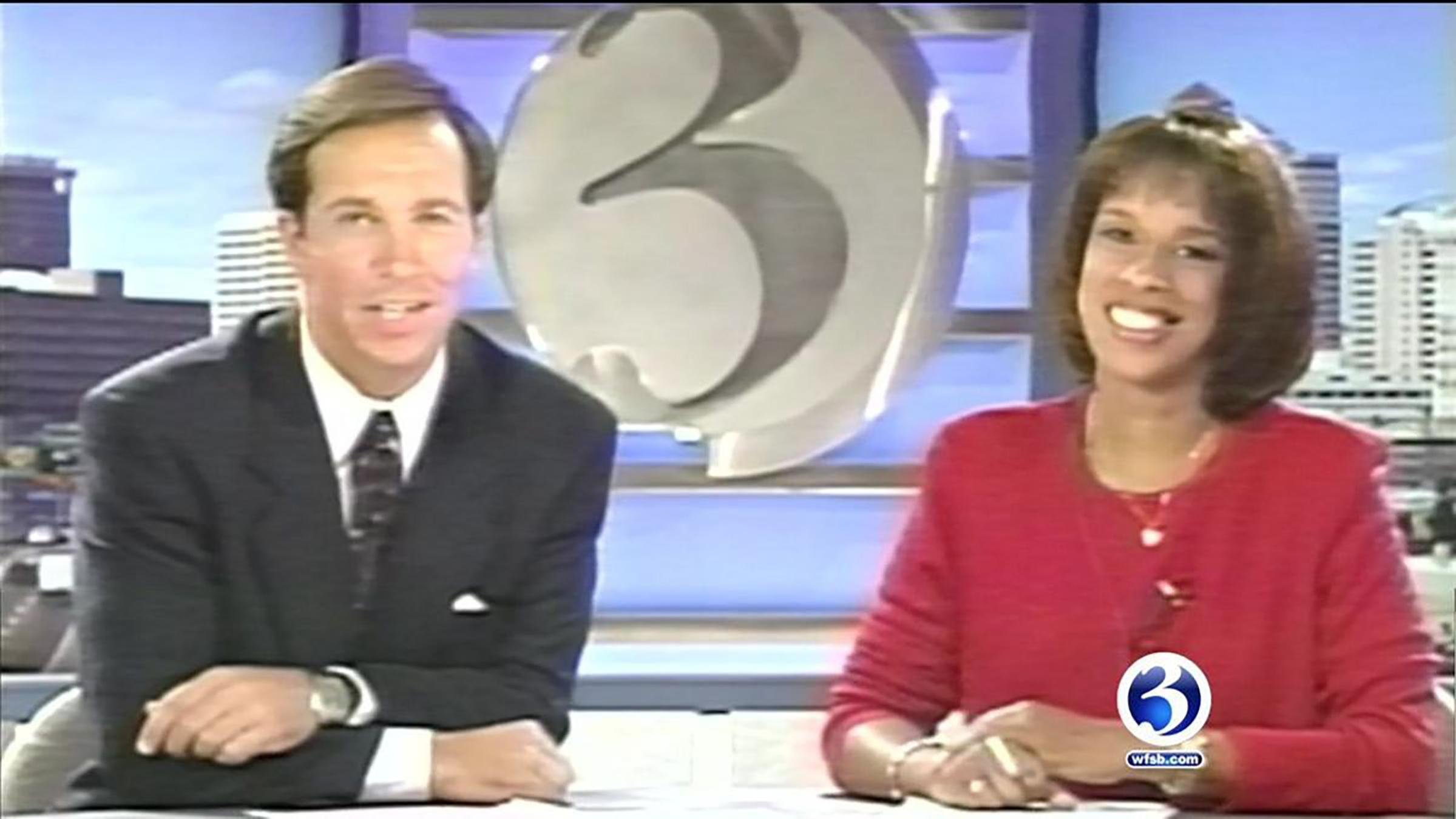 King with her  WFSB co-anchor Dennis House in Hartford