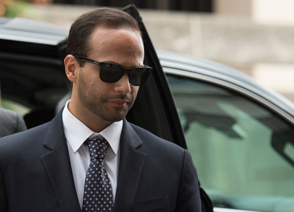 George Papadopoulos arrives at US District Court for his sentencing in the Mueller investigation