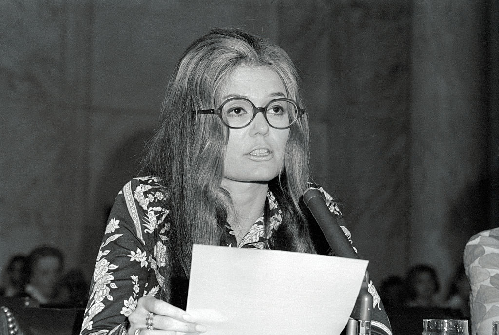 Gloria Steinem testifies before Congress on May 6, 1970. (Bettmann—Bettmann Archive)