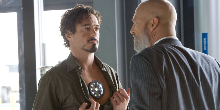 Robert Downey Jr. and Jeff Bridges in <i>Iron Man</i> (Paramount)