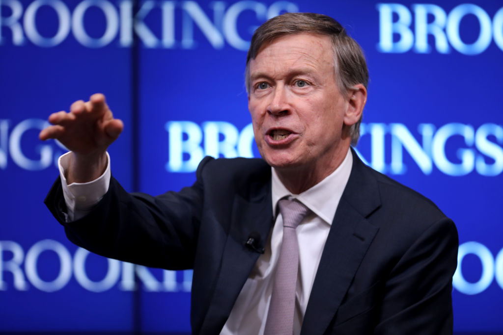 Colorado Gov. John Hickenlooper participates in a discussion as part of the Brookings Institution's Middle Class Initiative October 10, 2018 in Washington, D.C. Chip Somodevilla—Getty Images (Chip Somodevilla—Getty Images)