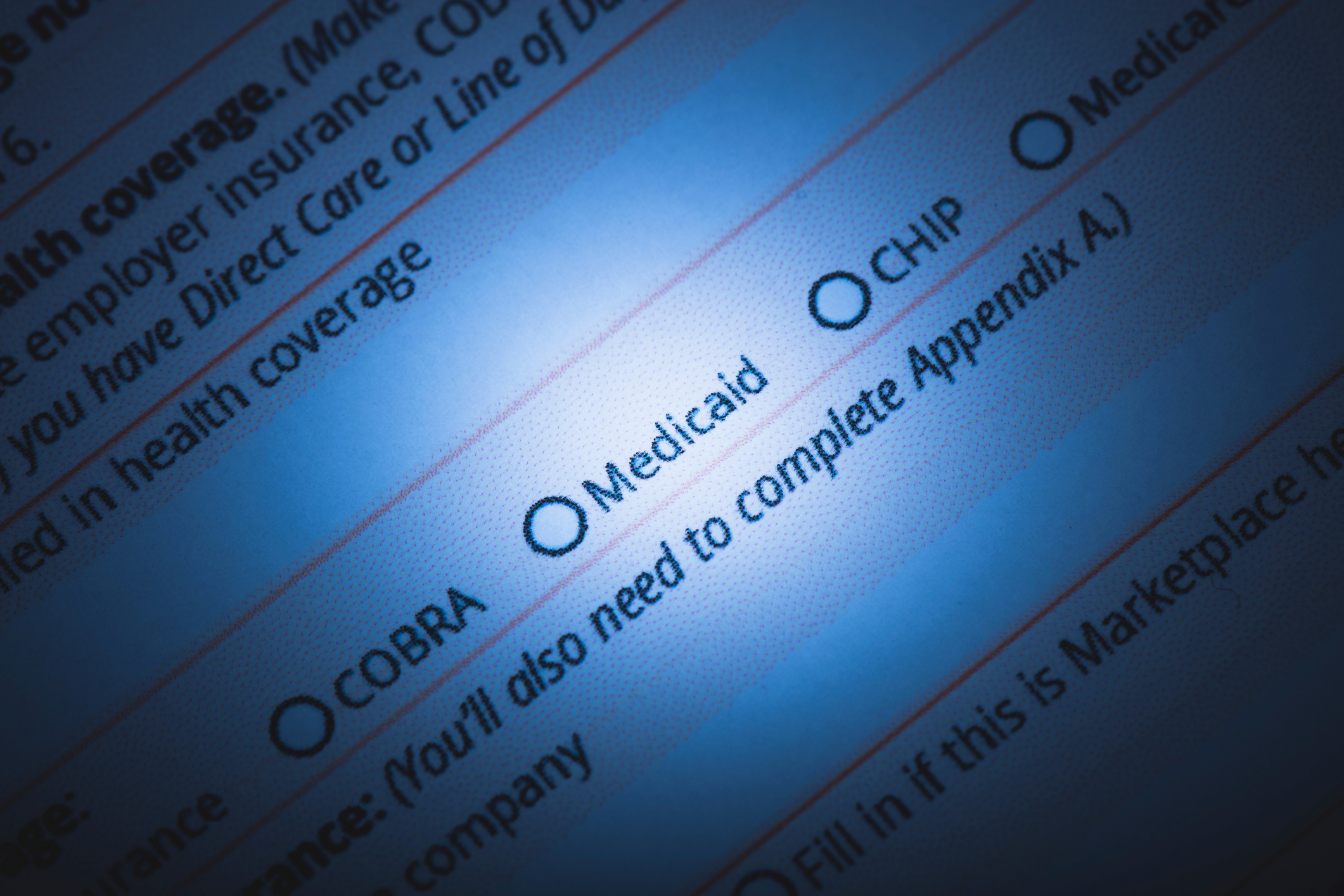 A stock photo of a US Healthcare / Health insurance application form. A federal judge struck down blocked work requirements for people on Medicaid in Kentucky and Arkansas on March 27, 2019. (Getty Images/iStockphoto)
