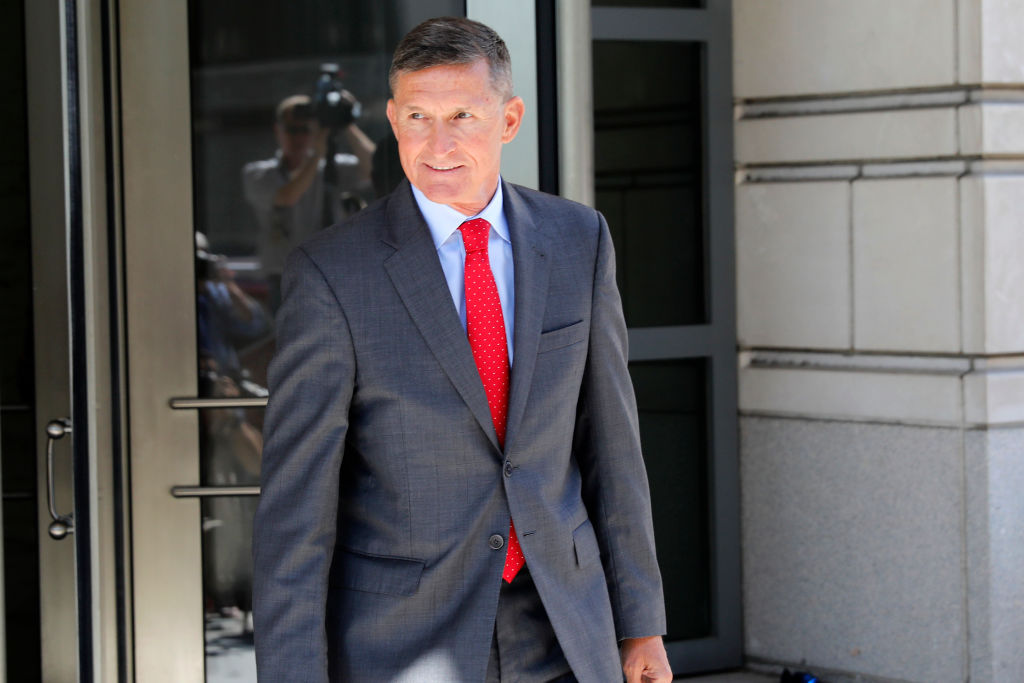 Michael Flynn departs the E. Barrett Prettyman United States Courthouse following a pre-sentencing hearing on July 10, 2018 in Washington, DC. (Aaron P. Bernstein—Getty Images)