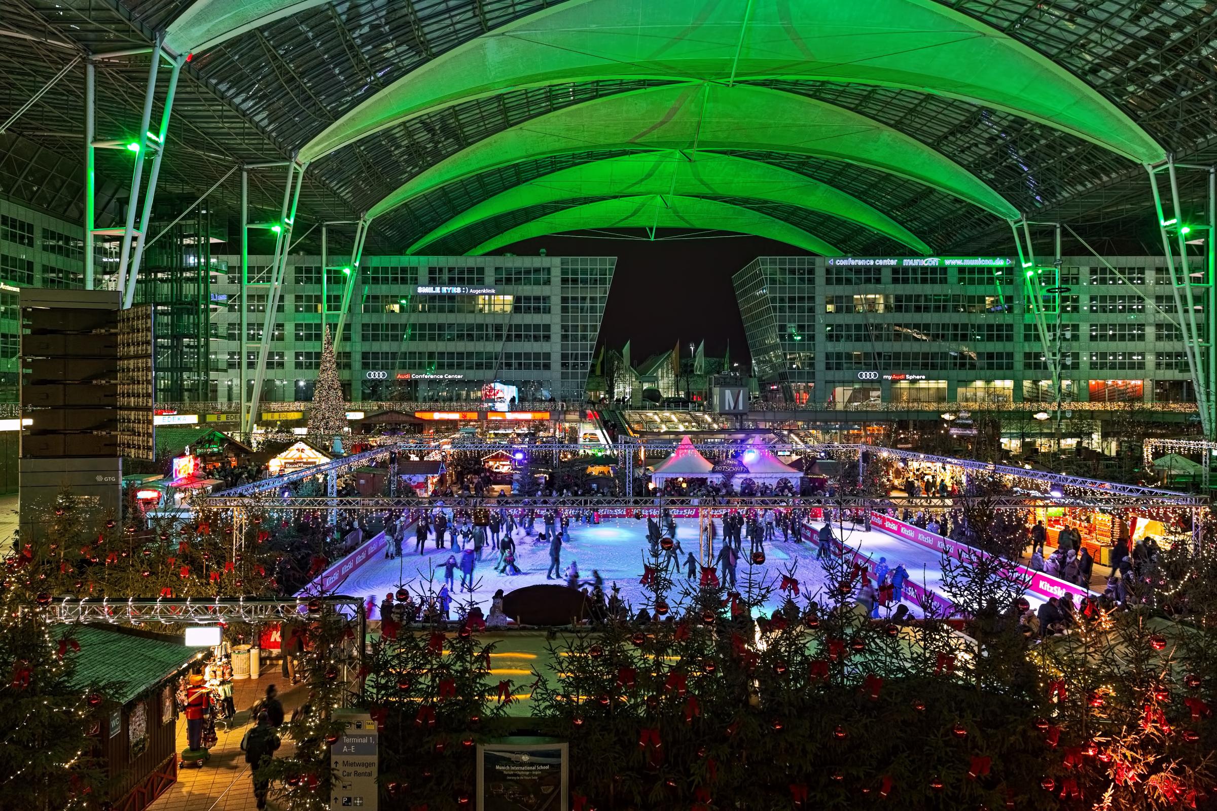 Christmas Market in the Munich Airport, Germany