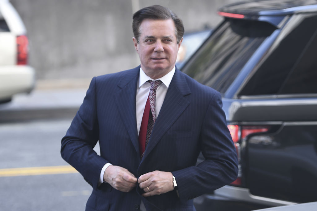 Paul Manafort arrives for a hearing at US District Court on June 15, 2018 in Washington, DC. President Trump's former campaign chairman Paul Manafort indicted in New York on state charges to possibly prevent a presidential pardon on March 13, 2019. (Brendan Smialowski—AFP/Getty Images)