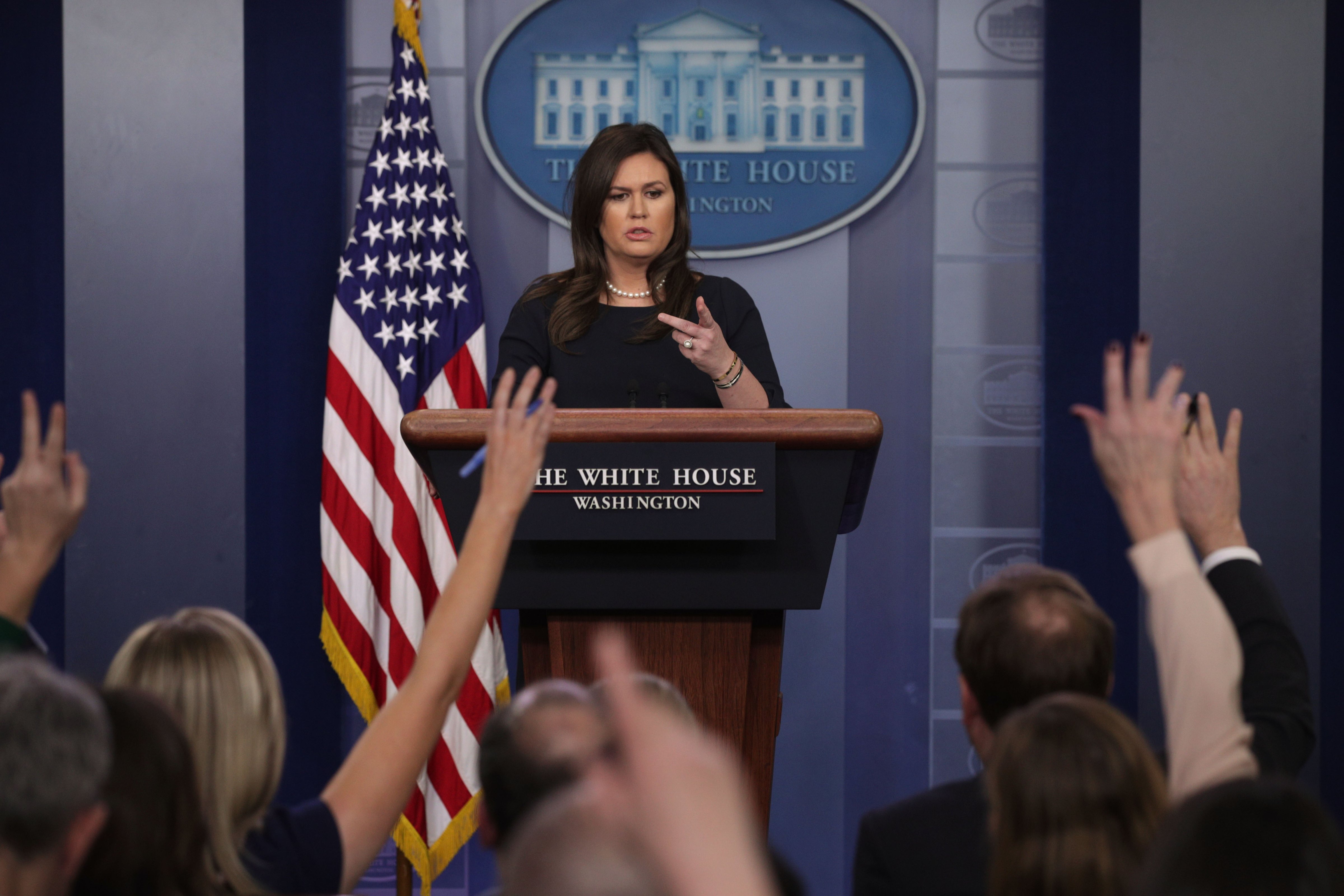 White House Press Secretary Sarah Sanders speaks during a news briefing at the James Brady Press Briefing Room of the White House March 11, 2019 in Washington, DC. (Alex Wong—Getty Images)