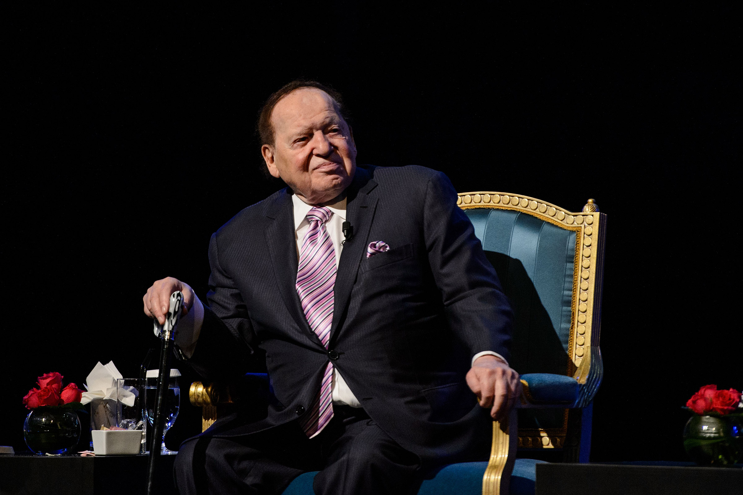 Chairman and chief executive officer of the Las Vegas Sands Corporation Sheldon Adelson attends a press conference in Macau, on Sept. 13, 2016. (Anthony Wallace—AFP/Getty Images)