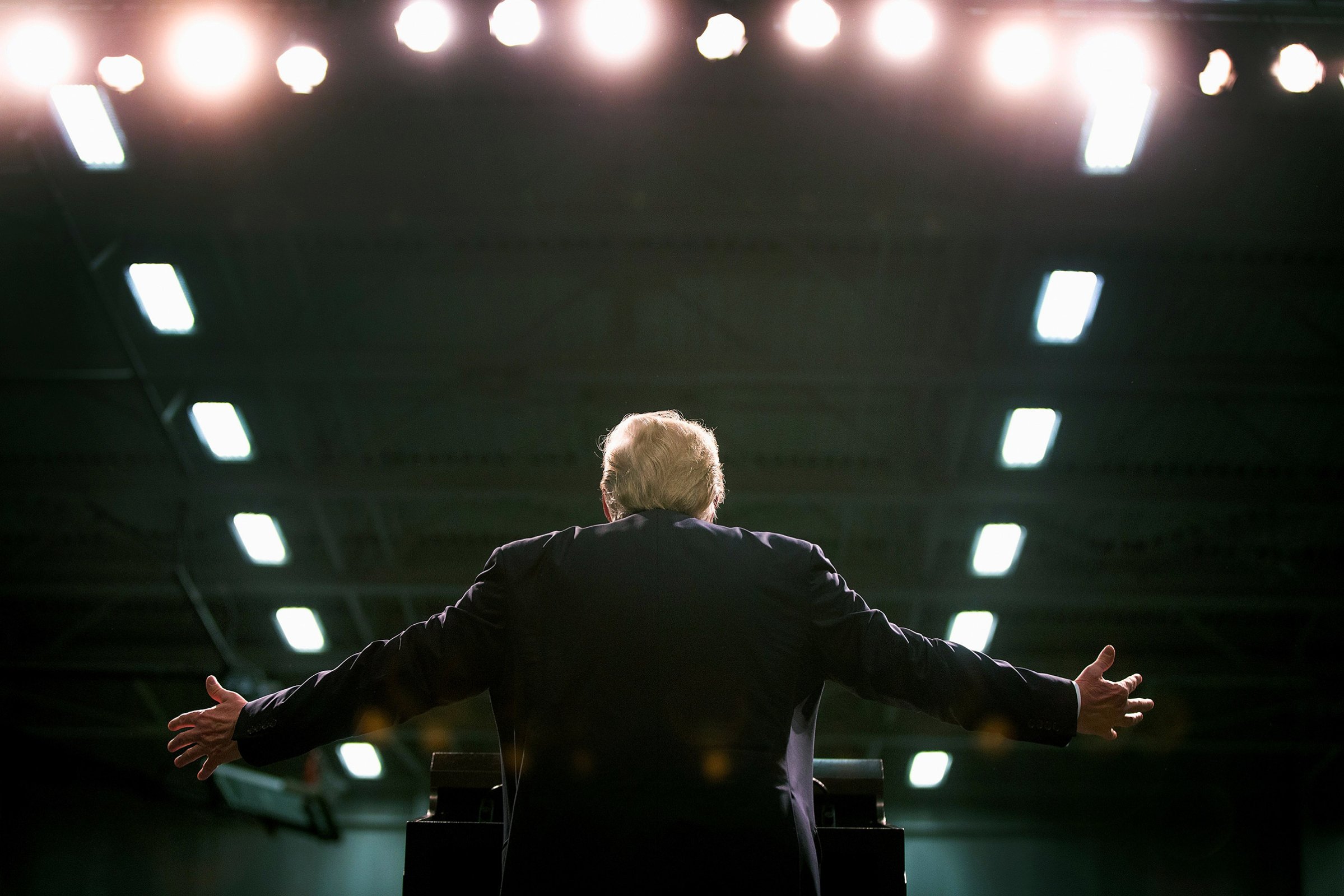 President Donald Trump during a campaign rally for republican presidential candidate in Warren, Michigan on March 4, 2016.