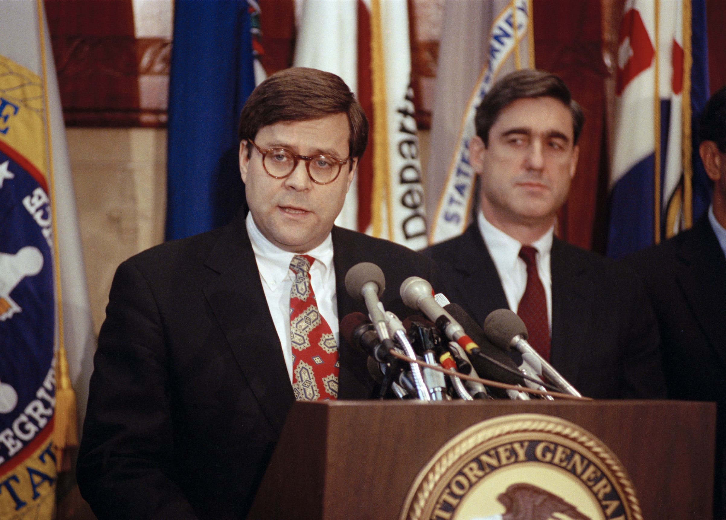 Barr was Mueller’s boss during his first stint at DOJ, and the two are close friends (Barry Thumma—AP)