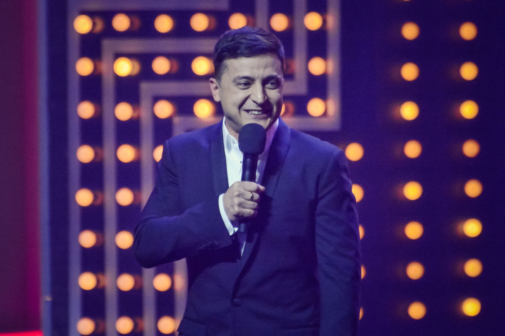 Volodymyr Zelensky candidate for the post of President of Ukraine during the concert program of the studio 