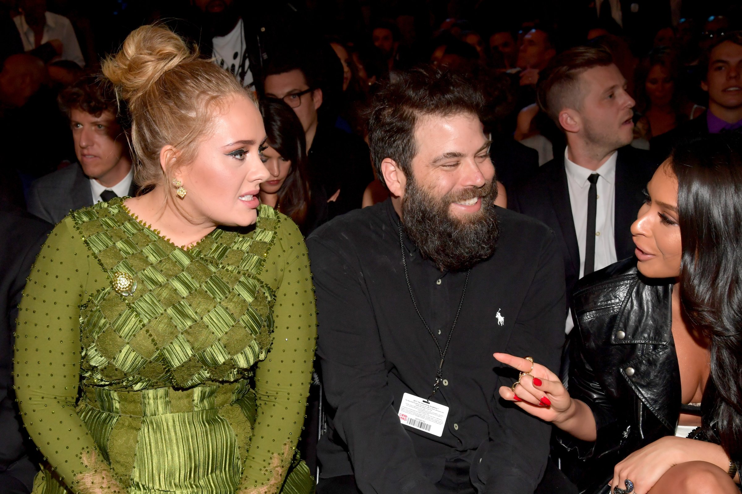 Adele and her partner, Simon Konecki, at the Grammys