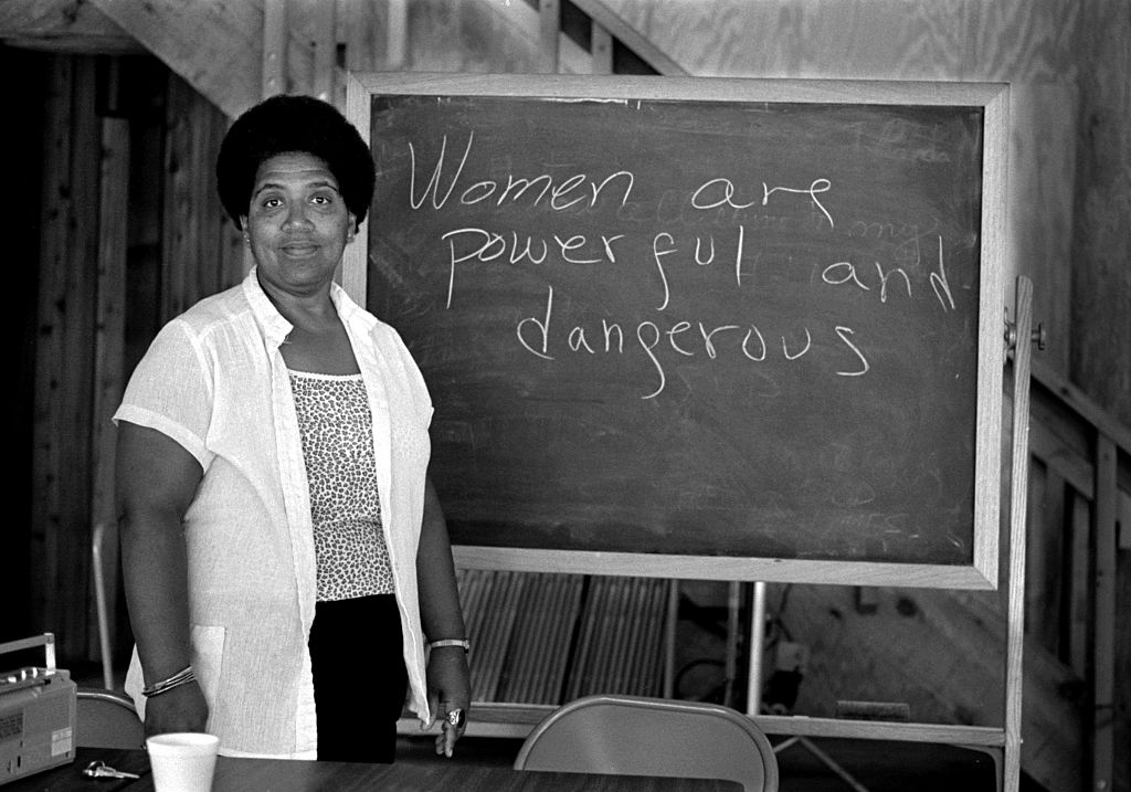 African-American writer, feminist, poet and civil-rights activist Audre Lorde (1934-1992) poses for a photograph during her 1983 residency at the Atlantic Center for the Arts in New Smyrna Beach, Florida. (Robert Alexander—Getty Images)