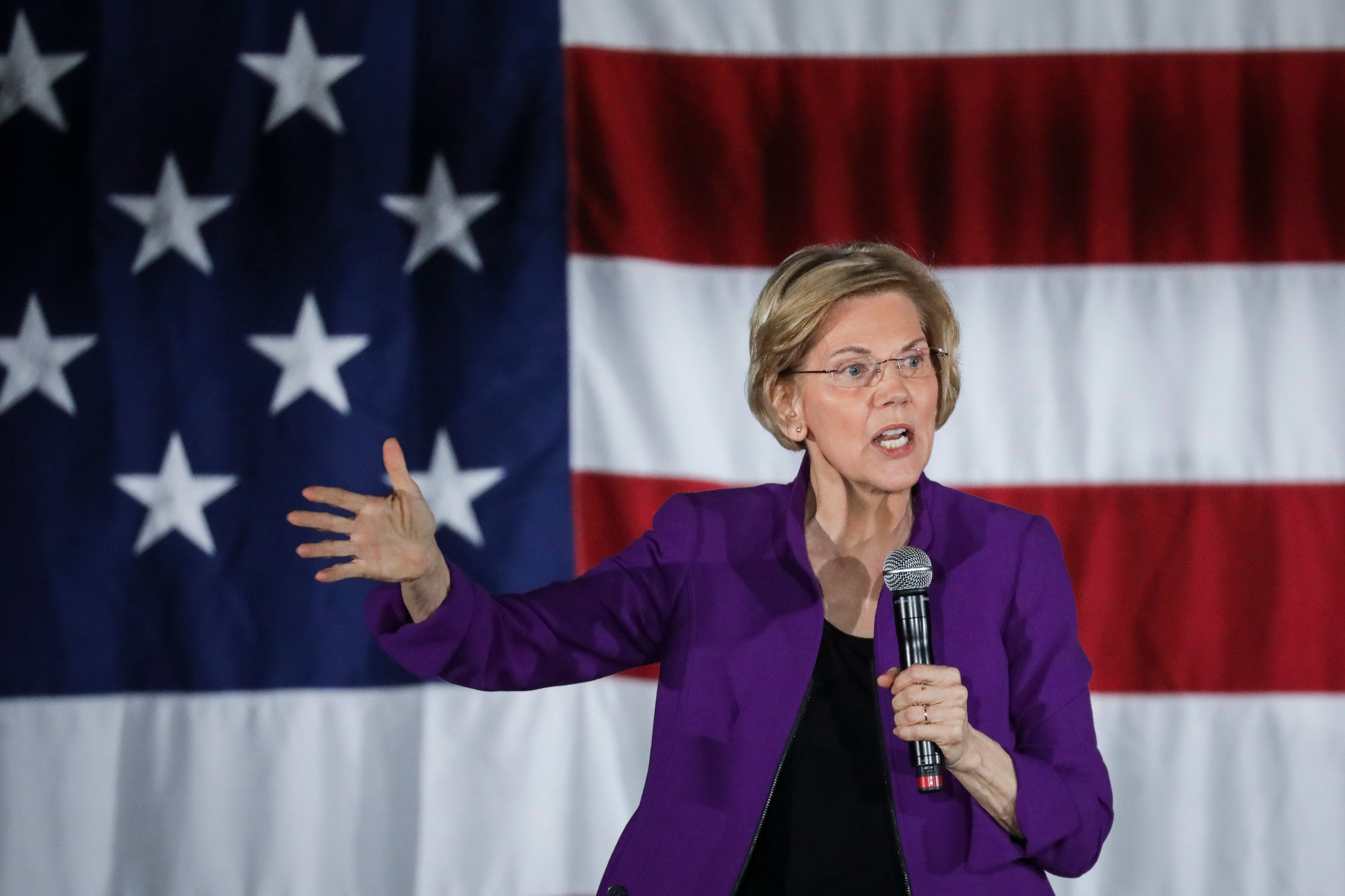 Sen. Elizabeth Warren (D-MA), one of several Democrats running for the party's nomination in the 2020 presidential race, speaks during a campaign event, March 8, 2019 in Queens, New York. (Drew Angerer—Getty Images)