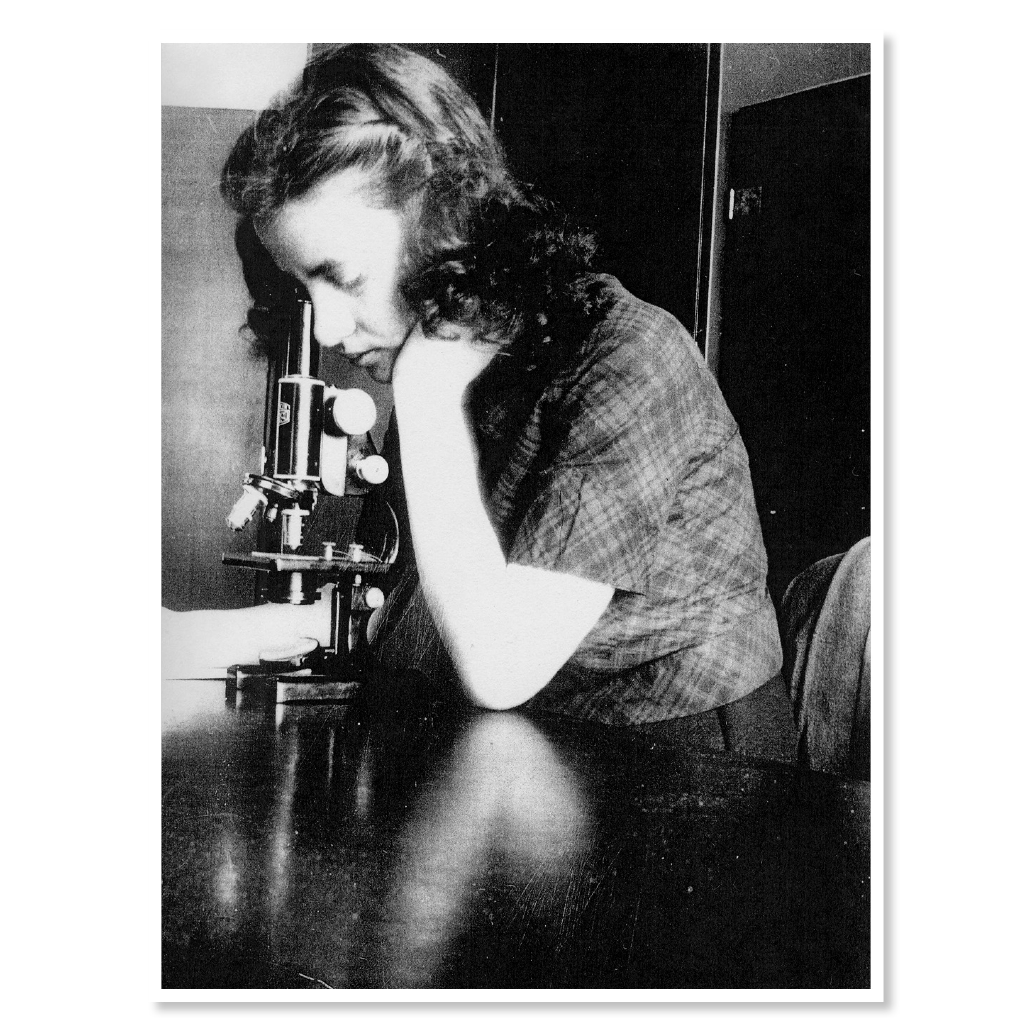 Around age 18, Lederberg engages in study that will eventually earn her a master’s and a Ph.D. (Courtesy of the Esther M. Zimmer Lederberg Memorial Website)