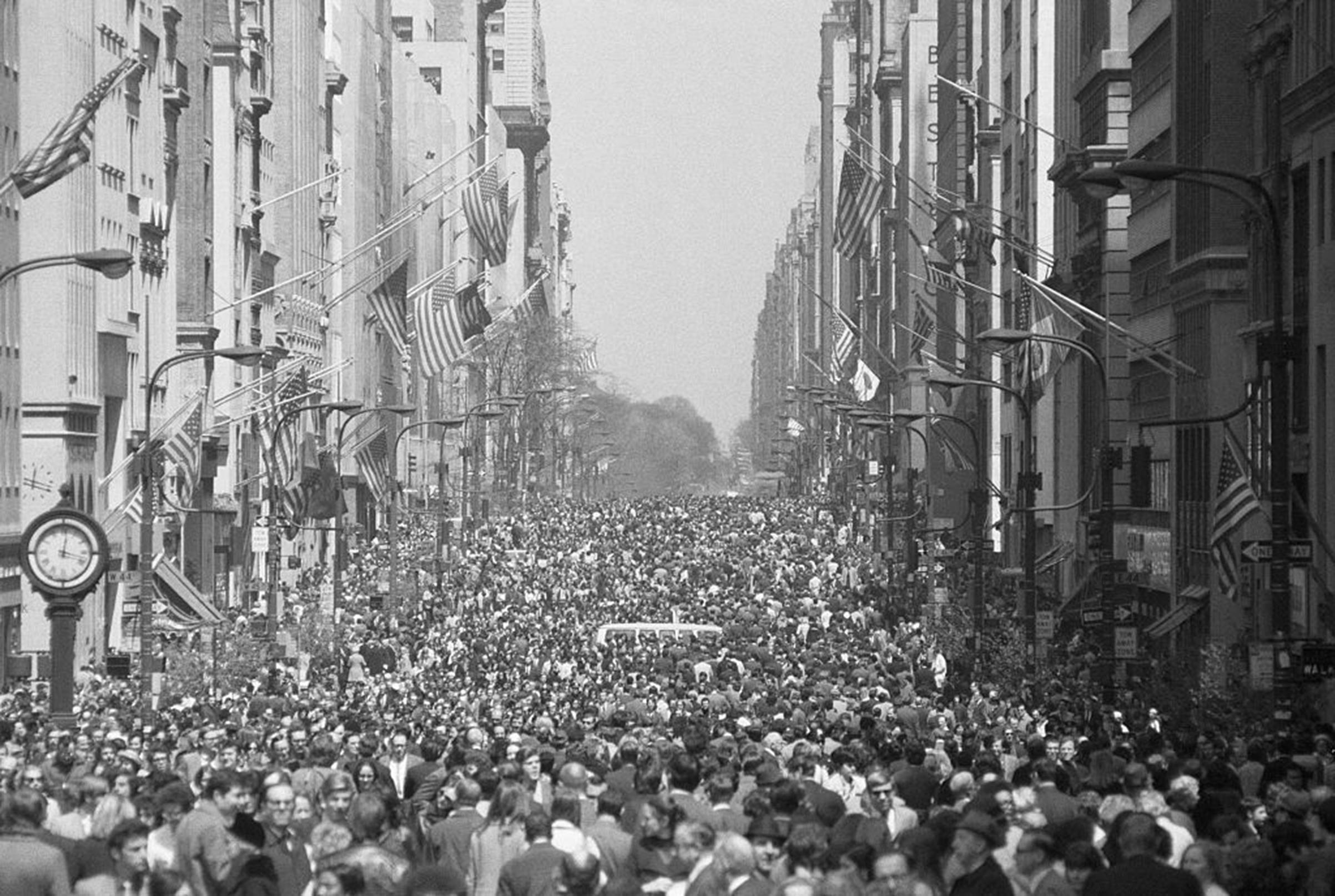 Manhattan's Fifth Avenue was closed to motor vehicle traffic for the first Earth Day on April 22, 1970. (Bettmann—Getty Images)