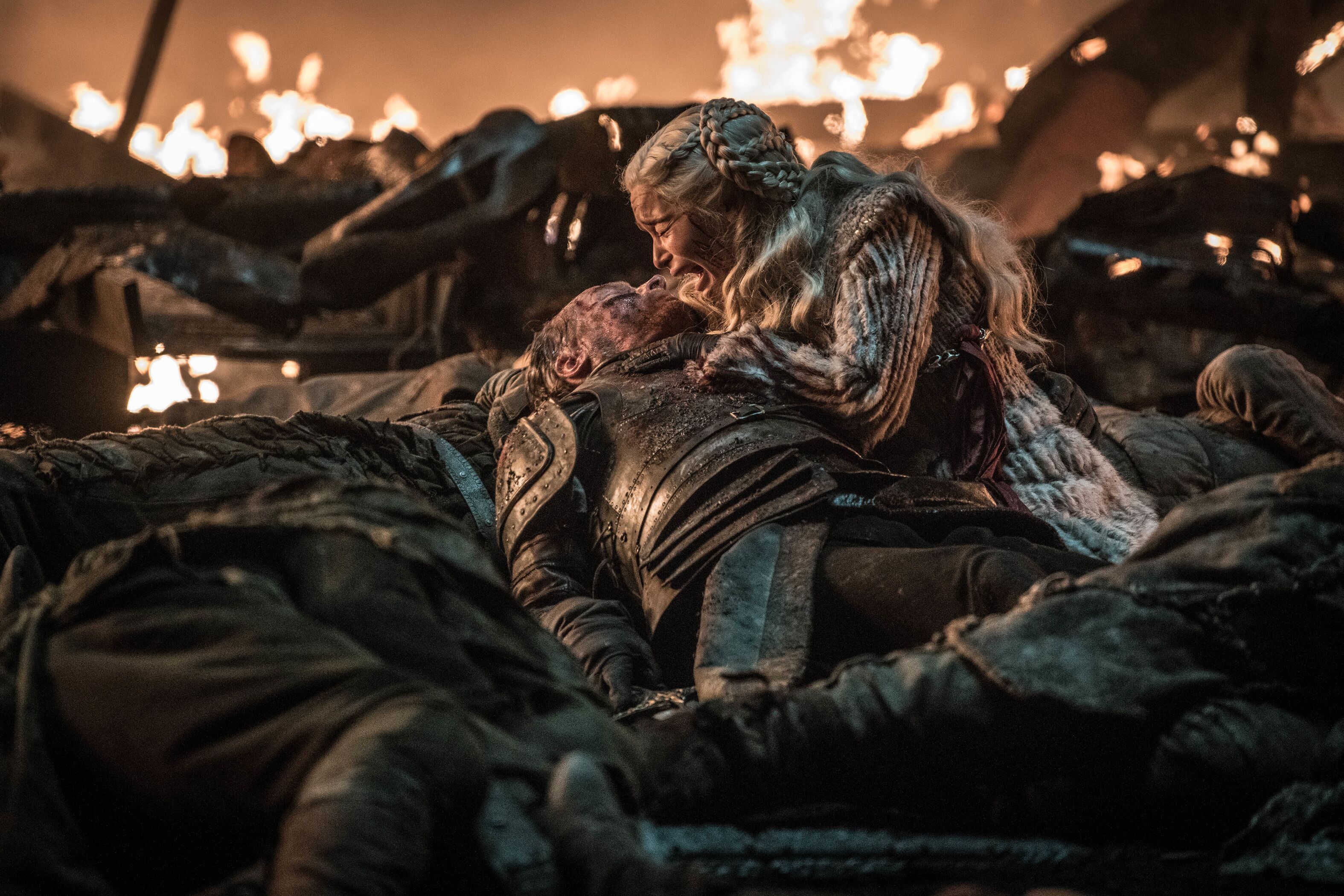 Iain Glen as Jorah Mormont and Emilia Clarke as Daenerys Targaryen (Helen Sloan—HBO)