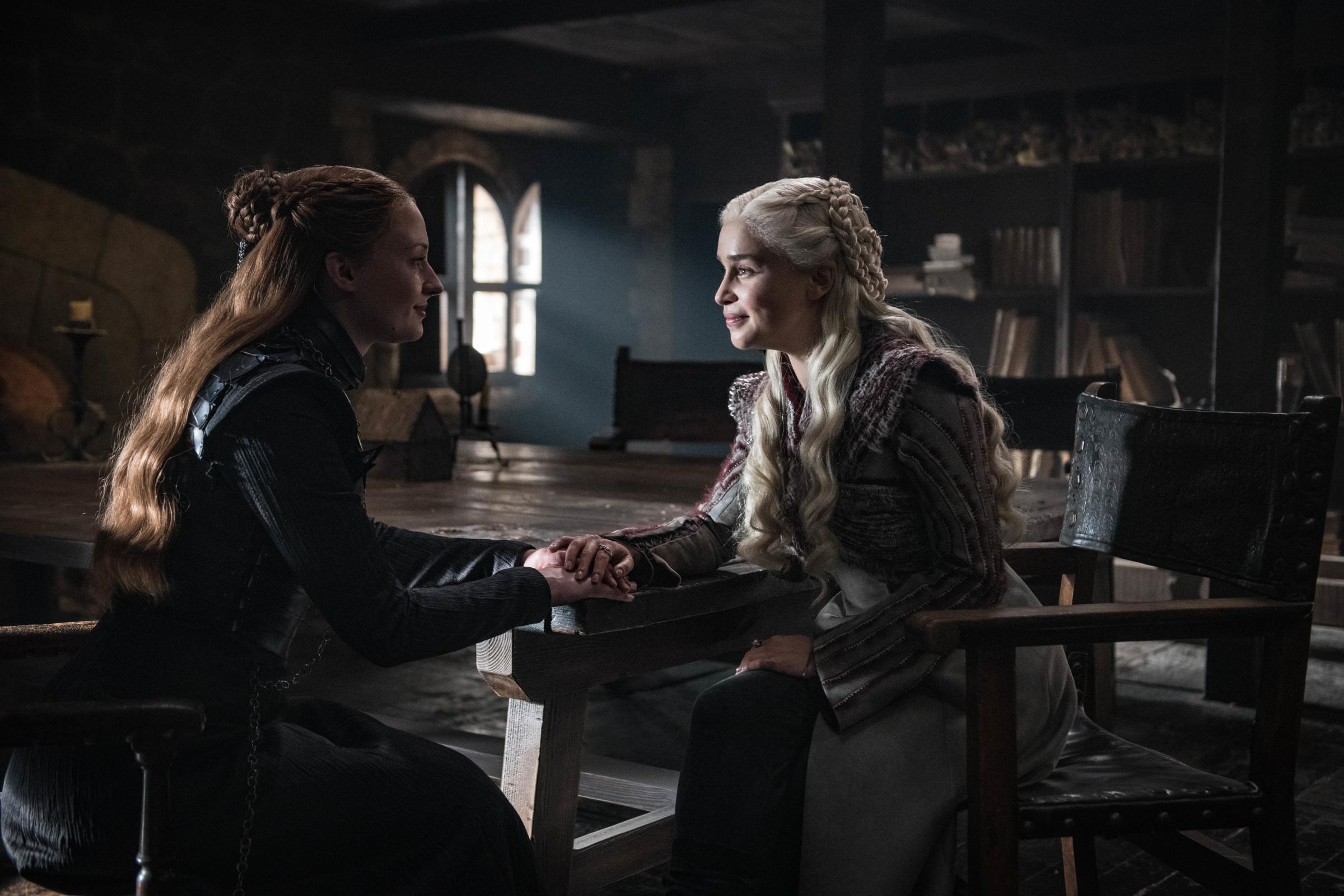 Sansa Stark and Daenerys Targaryen chat on Game of Thrones season 8 episode 2