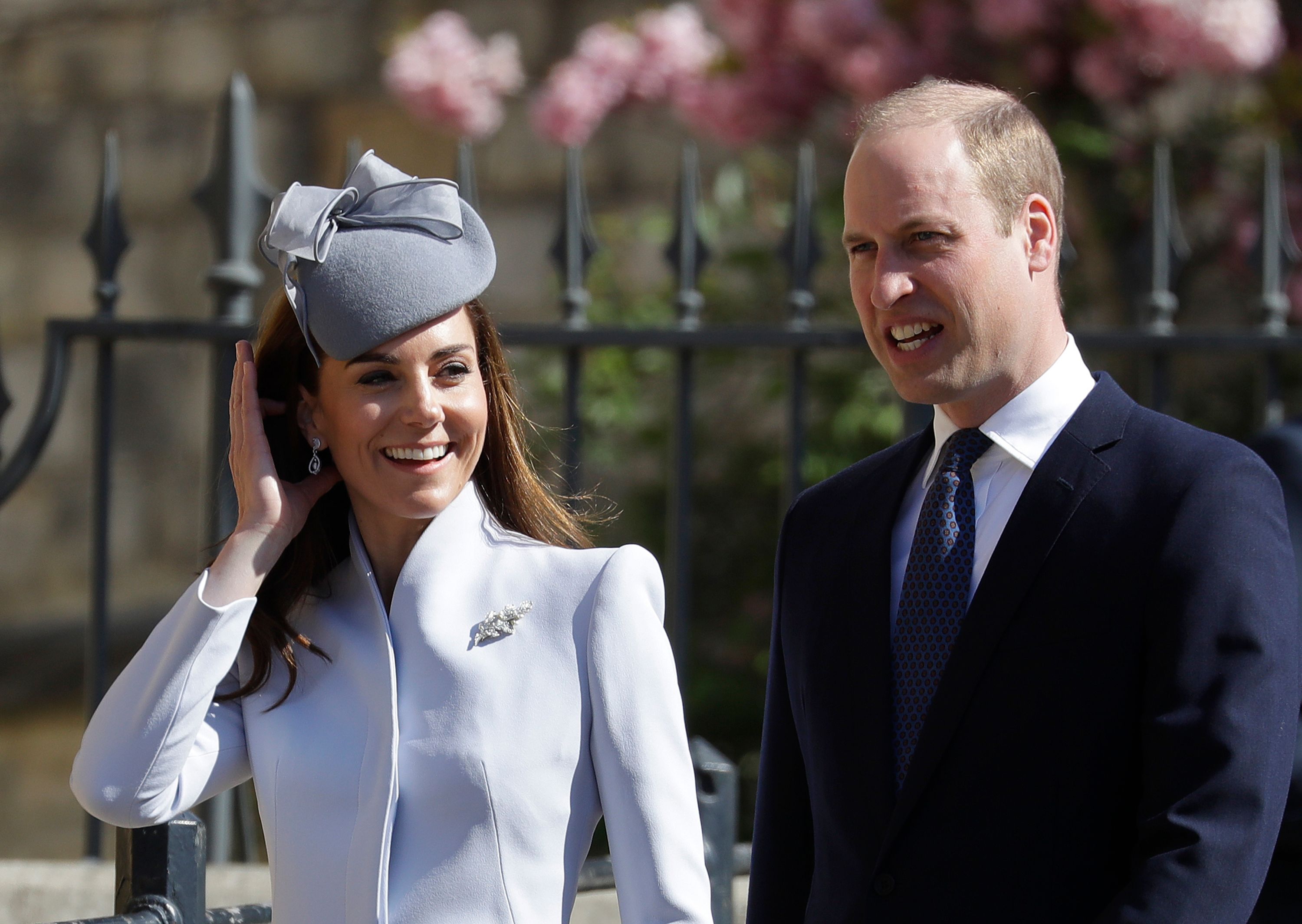 Catherine, Duchess of Cambridgeand Britain's Prince William, Duke of Cambridge arrive for the Easter Mattins Service at St. George's Chapel, Windsor Castle on April 21, 2019. (KIRSTY WIGGLESWORTH/AFP/Getty Images) (KIRSTY WIGGLESWORTH—AFP/Getty Images)