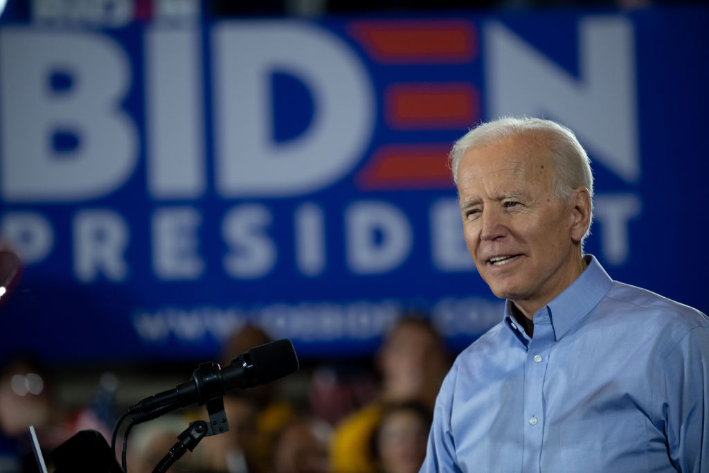 Former U.S. Vice President Joe Biden speaks at a campaign rally at Teamsters Local 249 Union Hall April 29, 2019 in Pittsburgh, Pennsylvania. (Jeff Swensen—Getty Images)