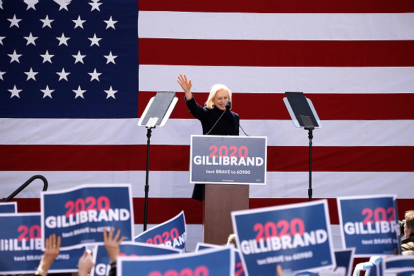 Sen. Kirsten Gillibrand speaks during the kickoff rally on March 24, 2019 in New York City. (John Lamparski—Getty Images)