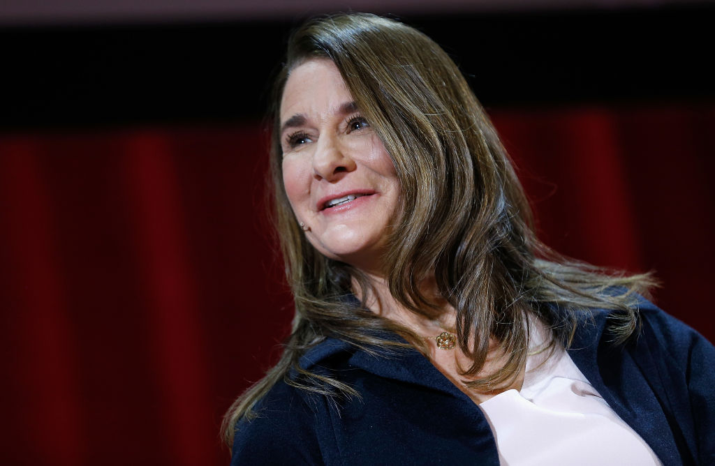 Melinda Gates speaks during the Lin-Manuel Miranda In conversation with Bill &amp; Melinda Gates panel at Hunter College on February 13, 2018 in New York City.