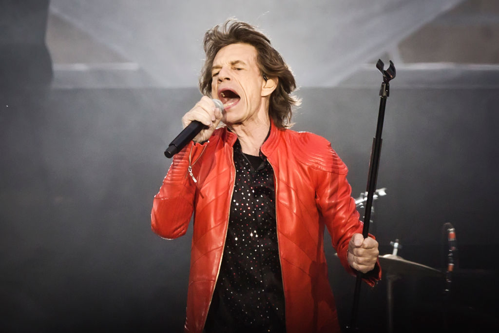 Rolling Stones frontman Mick Jagger performs during a concert at the Olympiastadion in Berlin, Germany on June 22, 2018. (Frank Hoensch—Redferns/Getty Images)