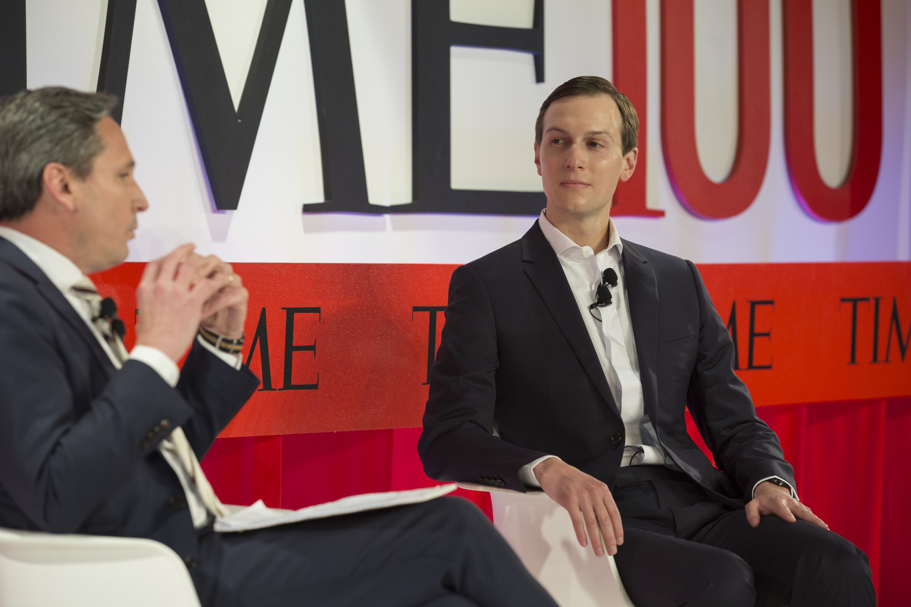 Assistant and Senior Adviser to the President Jared Kushner speaks to Brian Bennett, Senior White House Correspondent for TIME during an interview at the TIME100 Summit in New York, on April 23, 2019.