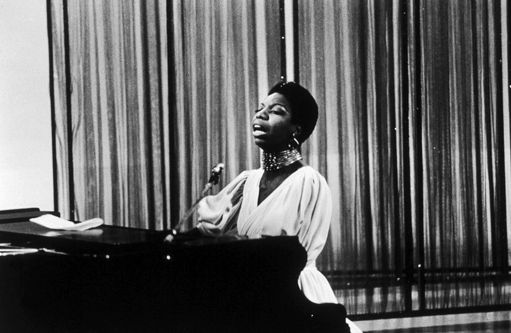 Nina Simone appearing on the David Frost TV show, London, 1968. (Michael Putland—Getty Images)