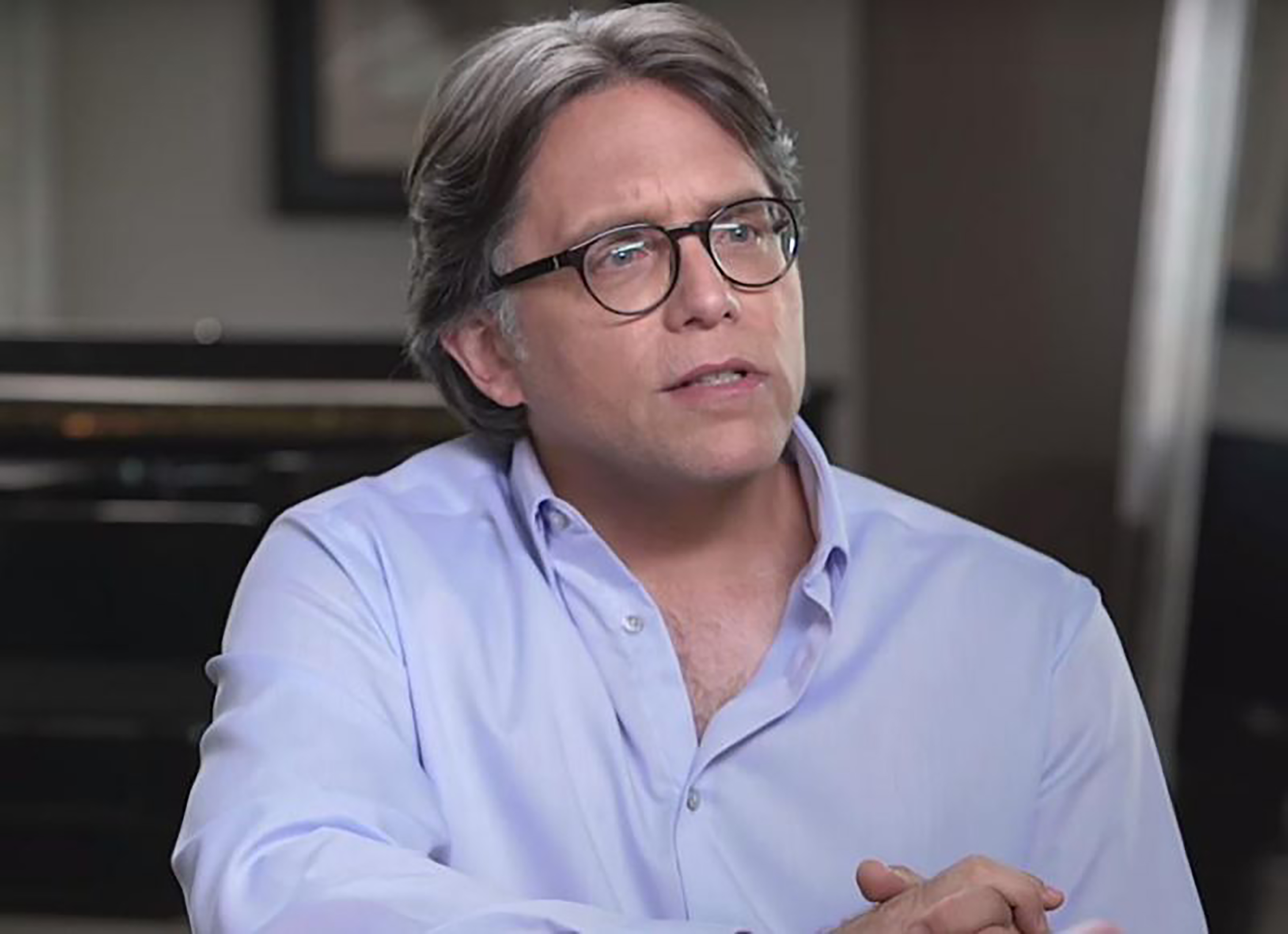 Keith Raniere appears in a YouTube video dated January 26, 2017. The founder of NXIVM has been arrested on charges of sex trafficking. (YouTube/Keith Raniere Conversations)
