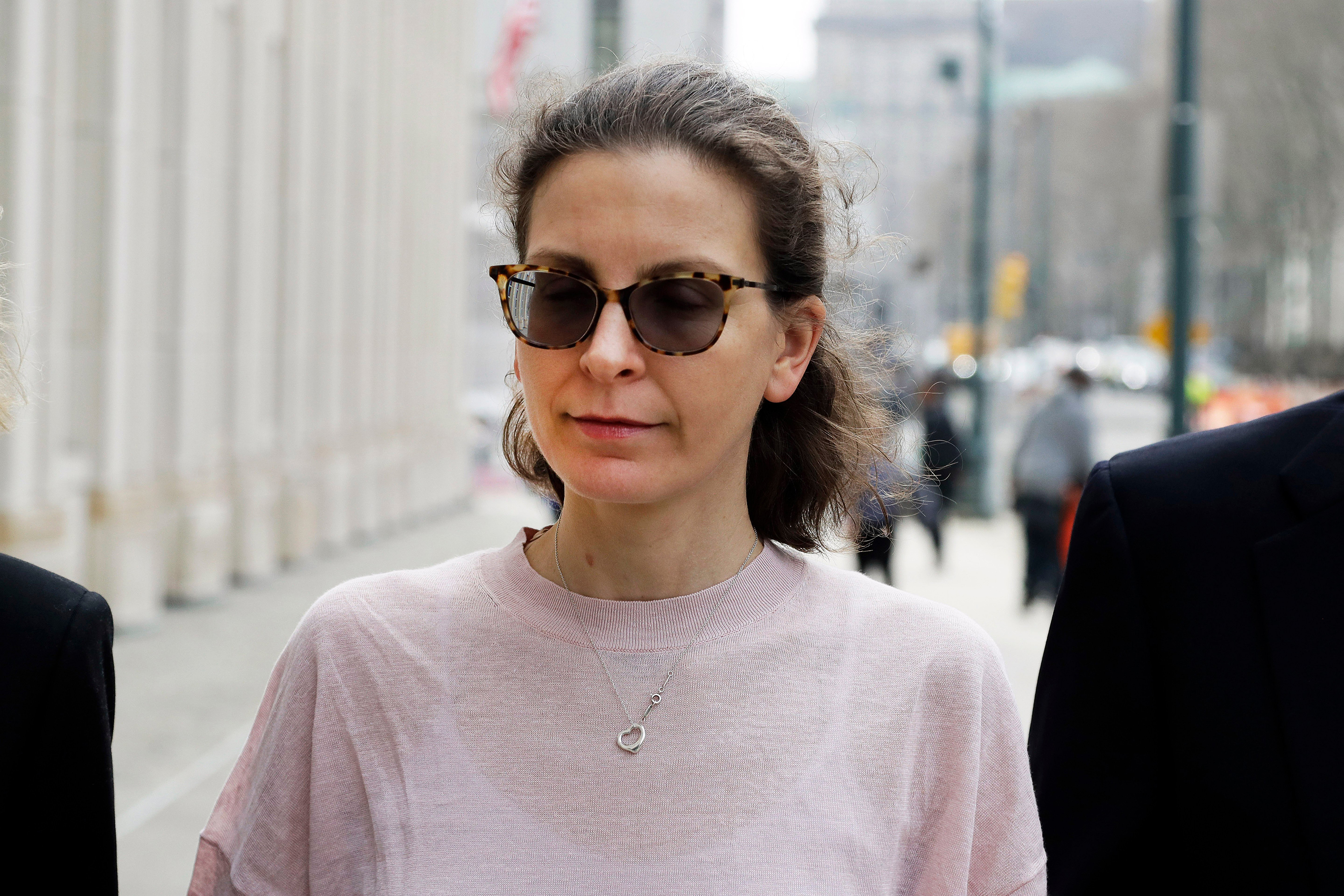 Clare Bronfman, a member of NXIVM, arrives at Brooklyn Federal Court, in New York on April 8, 2019. (Mark Lennihan—AP/Shutterstock)