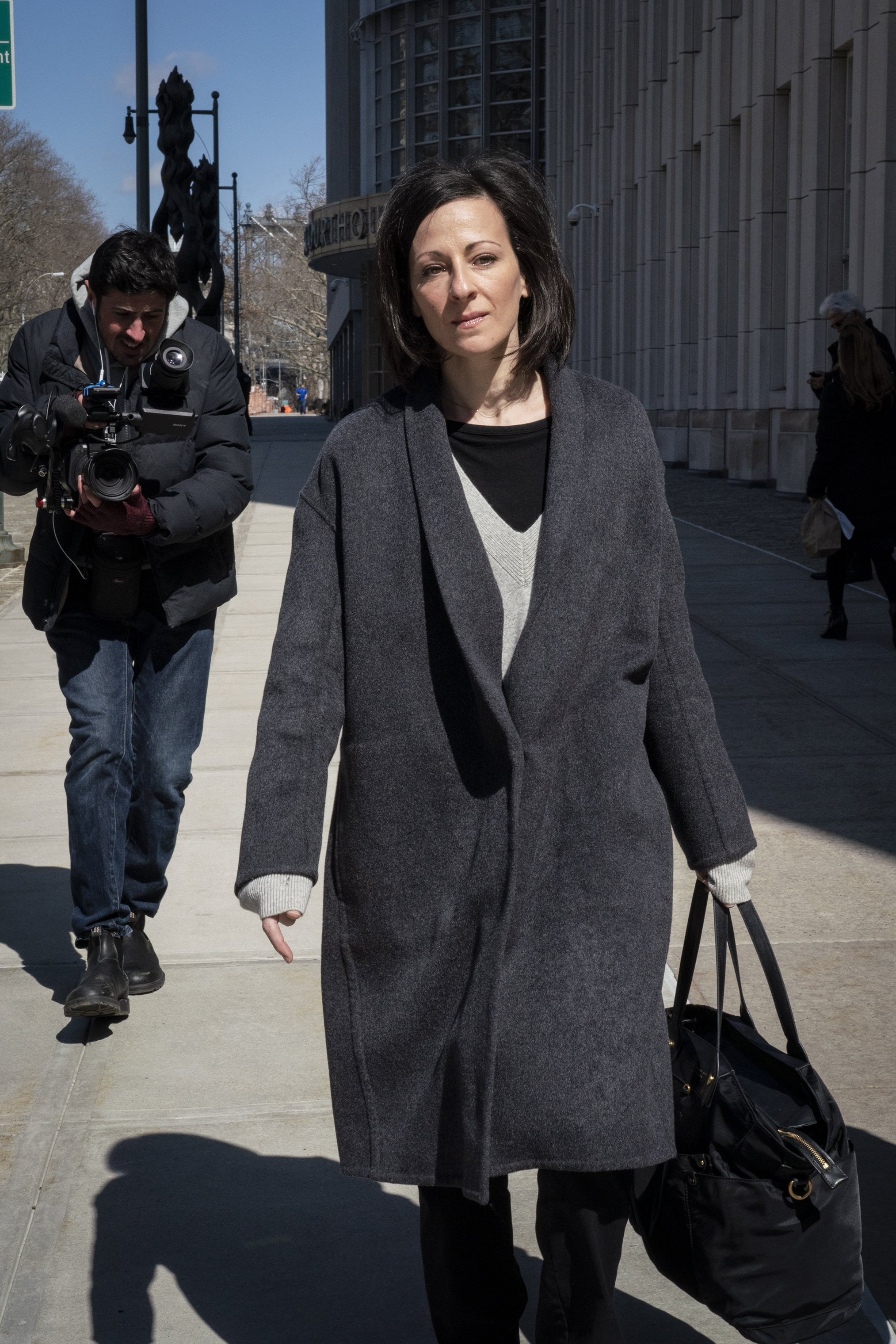 Lauren Salzman leaves the Federal Courthouse in Brooklyn on March 18, 2019. (Natan Dvir—Polaris)
