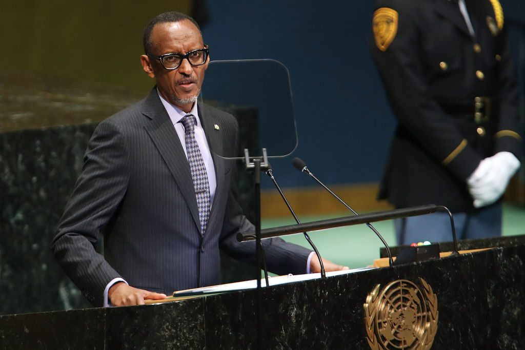 Rwandan President Paul Kagame addresses the 73rd United Nations (U.N.) General Assembly on September 25, 2018 in New York City. (Spencer Platt&mdash;Getty Images)