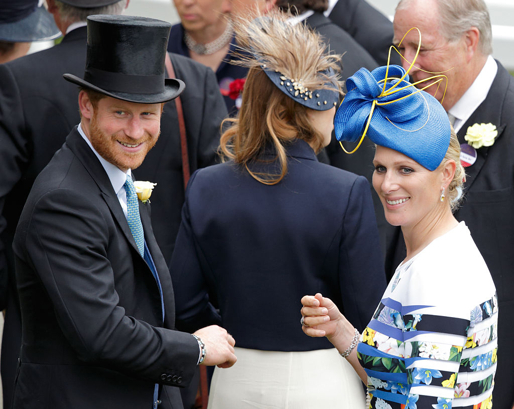 Prince Harry and Zara Phillips attend day 1 of Royal Ascot at Ascot Racecourse on June 14, 2016 in Ascot, England. (Max Mumby/Indigo—Getty Images)