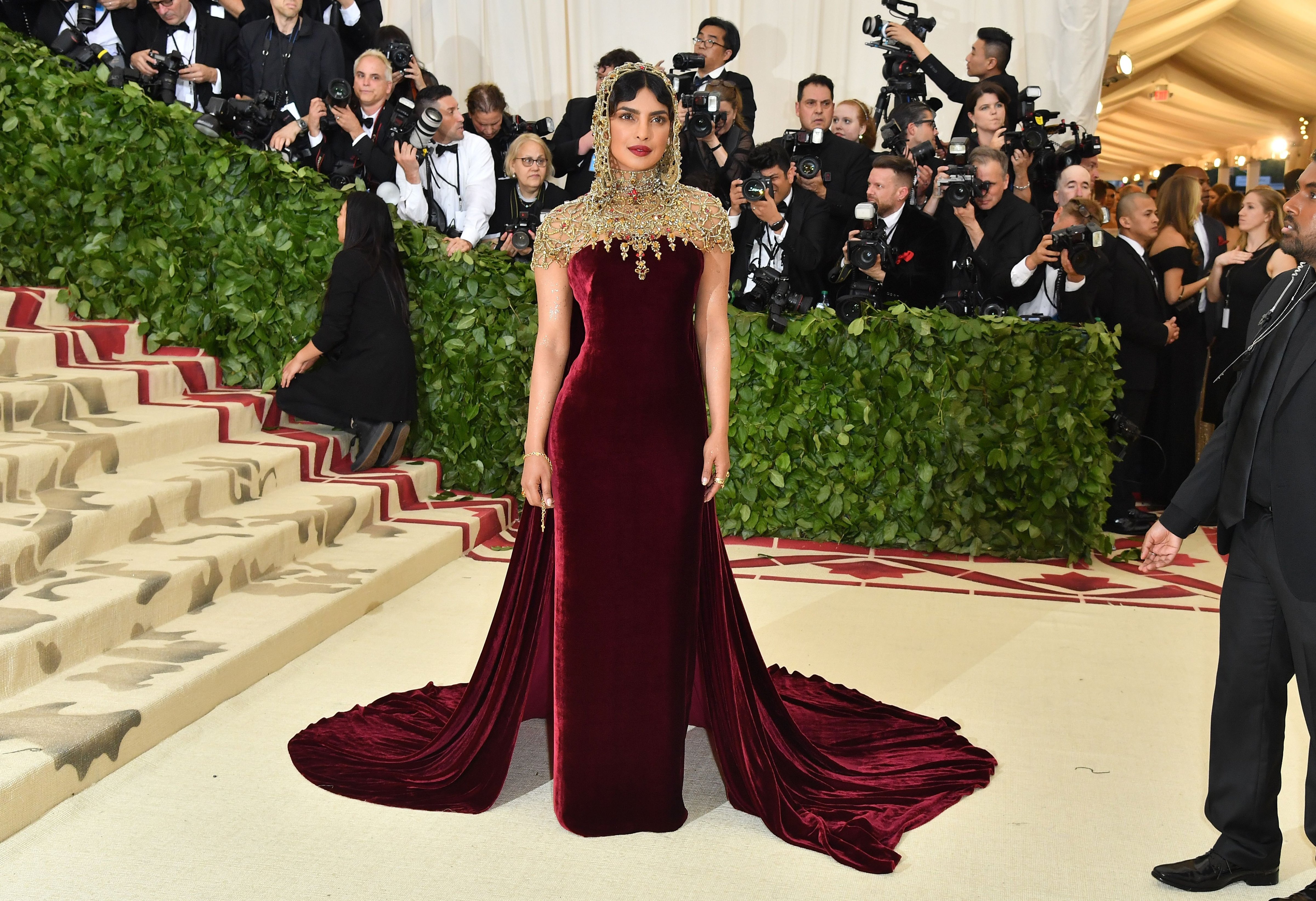 Priyanka Chopra arrives for the 2018 Met Gala on May 7, 2018, at the Metropolitan Museum of Art in New York. (Photo by ANGELA WEISS / AFP) (Photo credit should read ANGELA WEISS/AFP/Getty Images) (ANGELA WEISS—AFP/Getty Images)