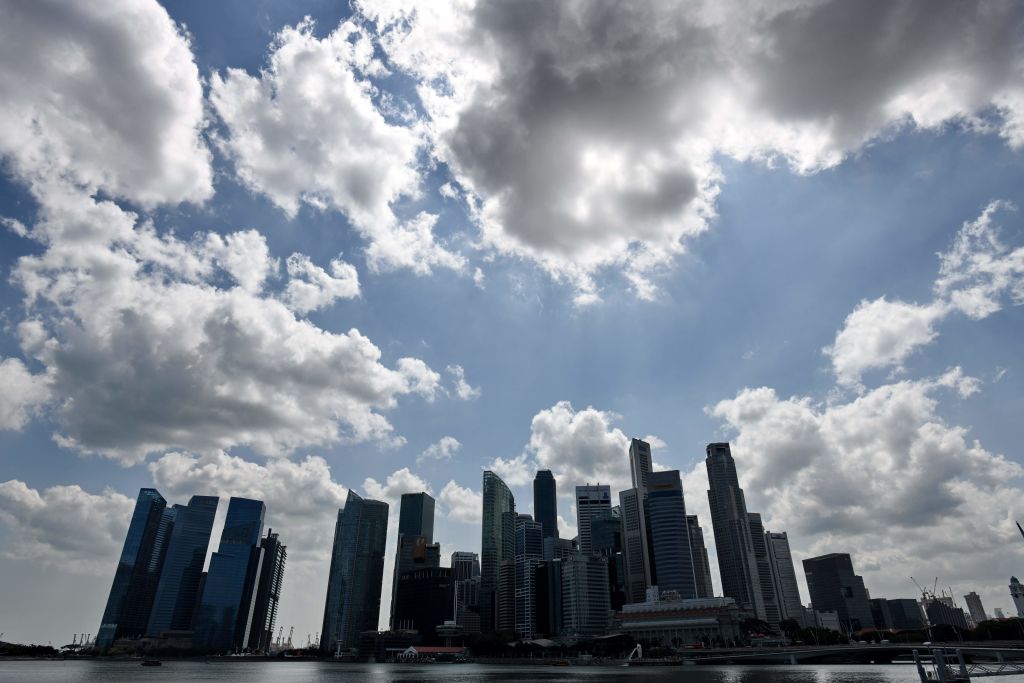 Singapore's financial district is seen on Feb. 12, 2018. (ROSLAN RAHMAN&mdash;AFP/Getty Images)