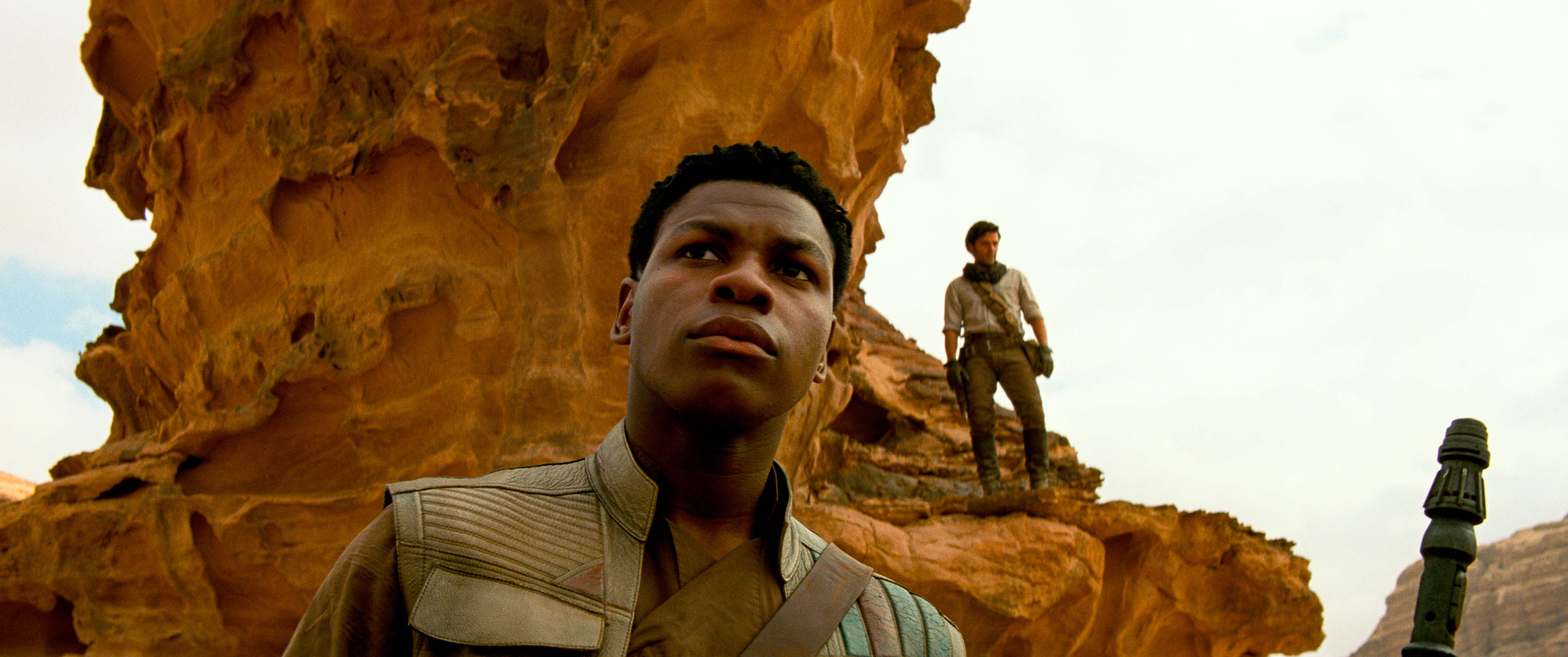 Finn (John Boyega) and Poe Dameron (Oscar Isaac) in STAR WARS:  THE RISE OF SKYWALKER. (Lucasfilm Ltd.)