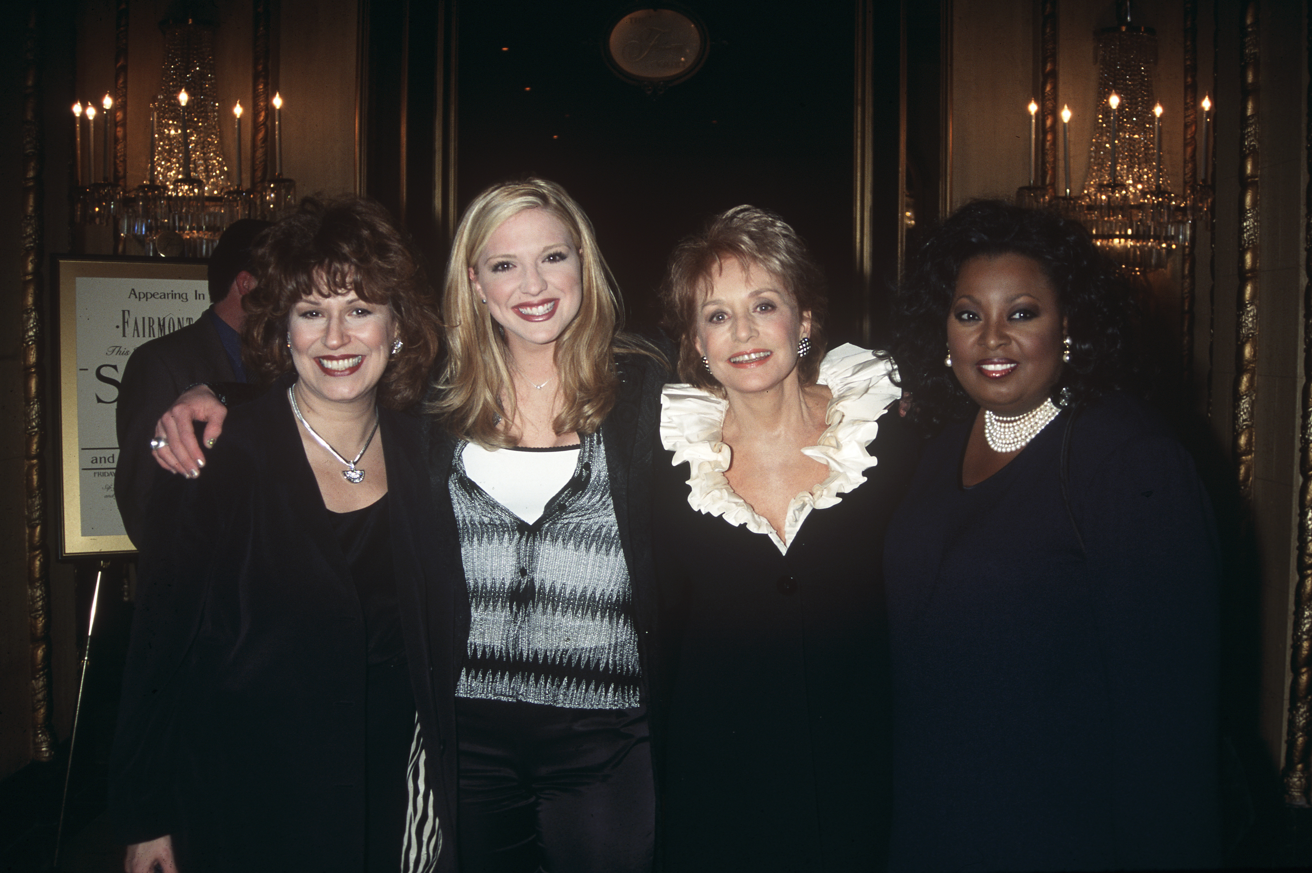Joy Behar, Debbie Matenopoulos, Barbara Walters and Star Jones of 'The View' pictured on January 20, 1998. (Walter McBride—Corbis via Getty Images)