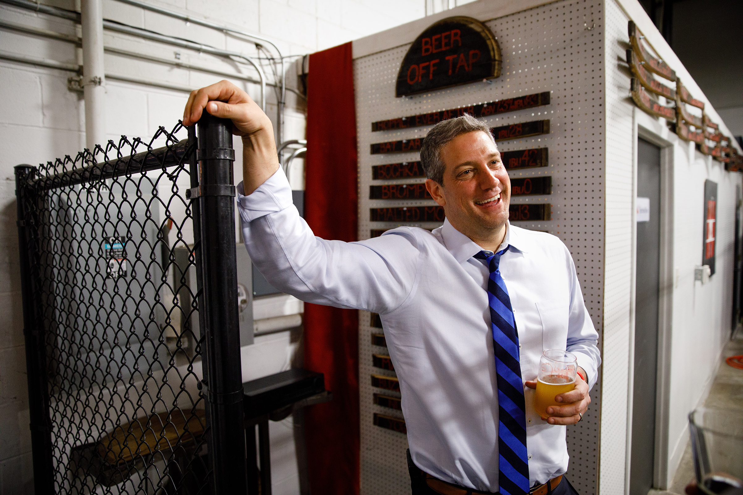 Democratic presidential candidate Tim Ryan after speaking to the Polk County Democrats during a campaign stop at Fox Brewing in West Des Moines, Iowa, April 7 (Scott Morgan for TIME)