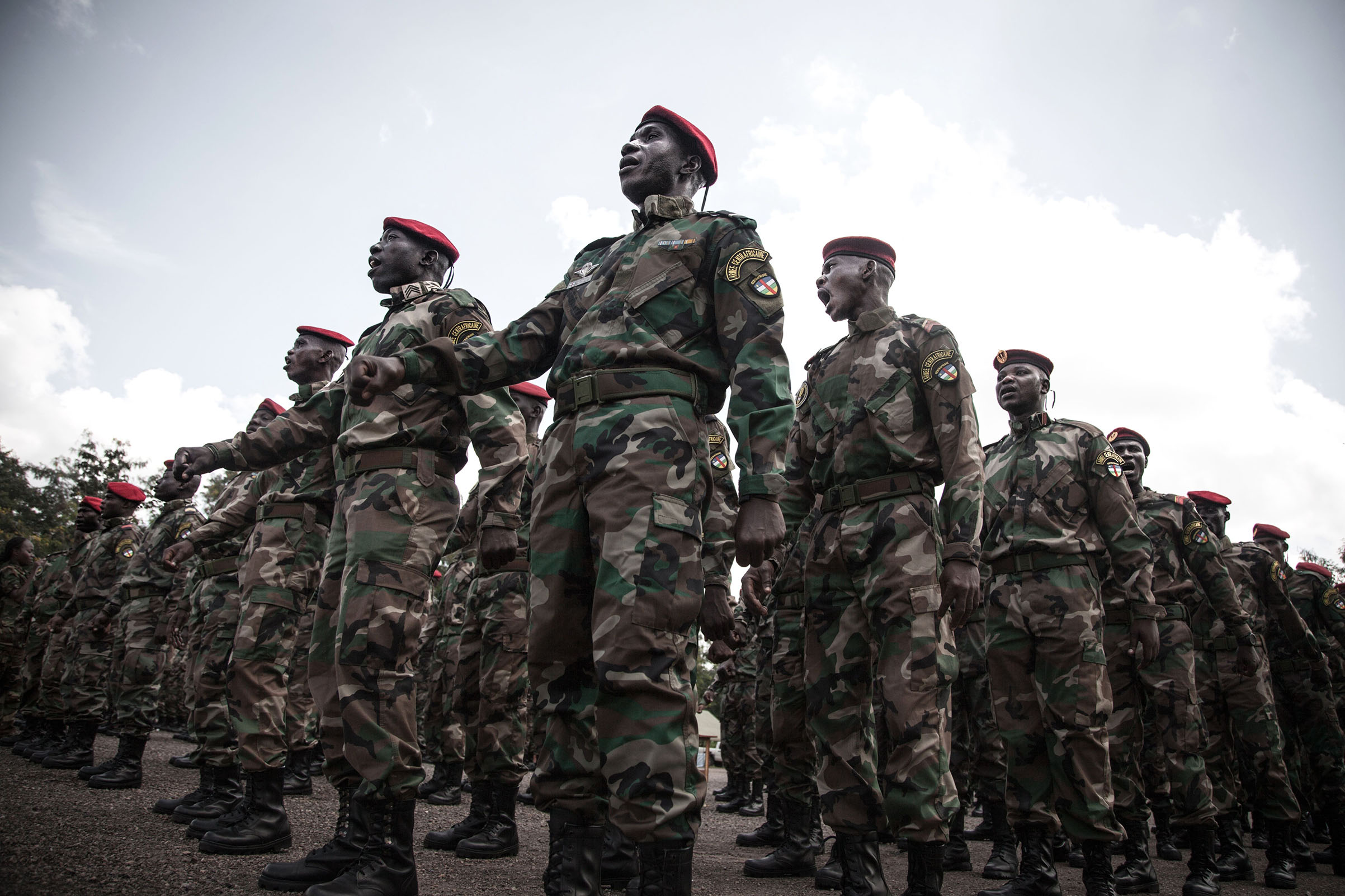 Russian consultants have trained Central African armed forces, seen here in August 2018. (Florent Vergnes—AFP/Getty Images)
